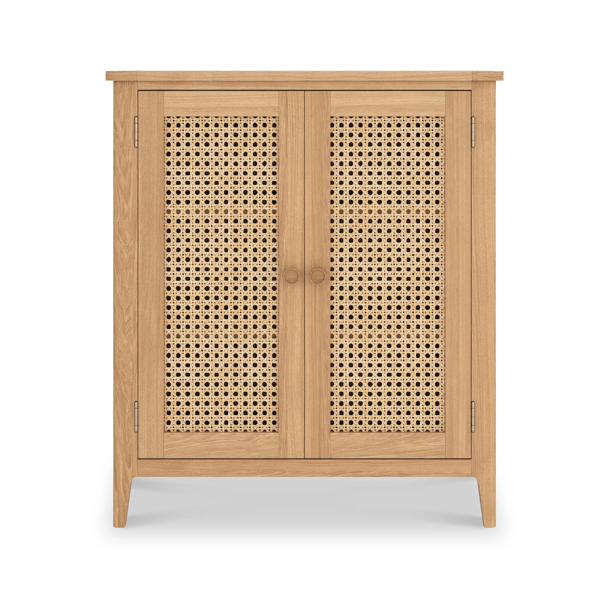 Albany Oak & Rattan Small Cupboard - Image 3