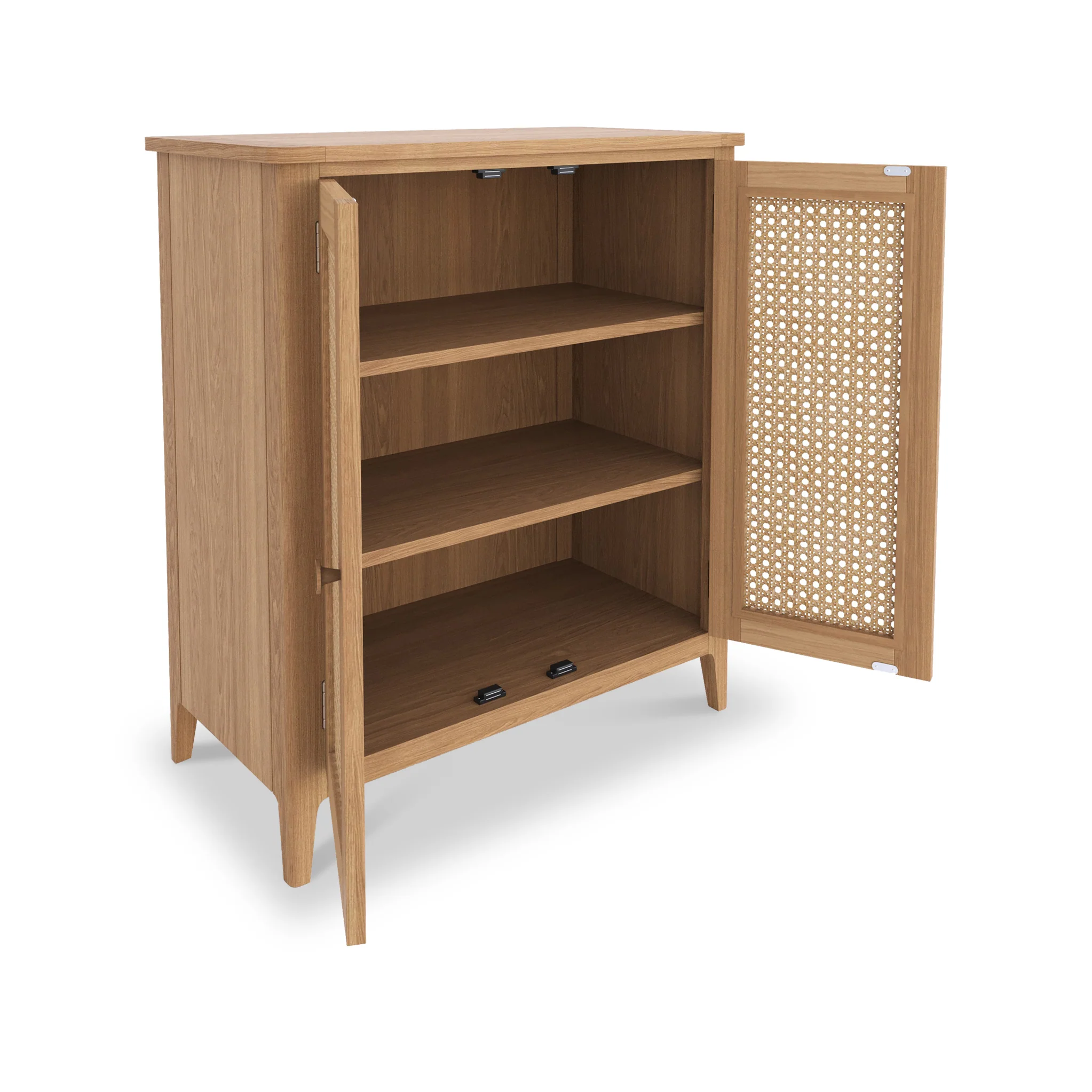 Albany Oak & Rattan Small Cupboard - Image 4