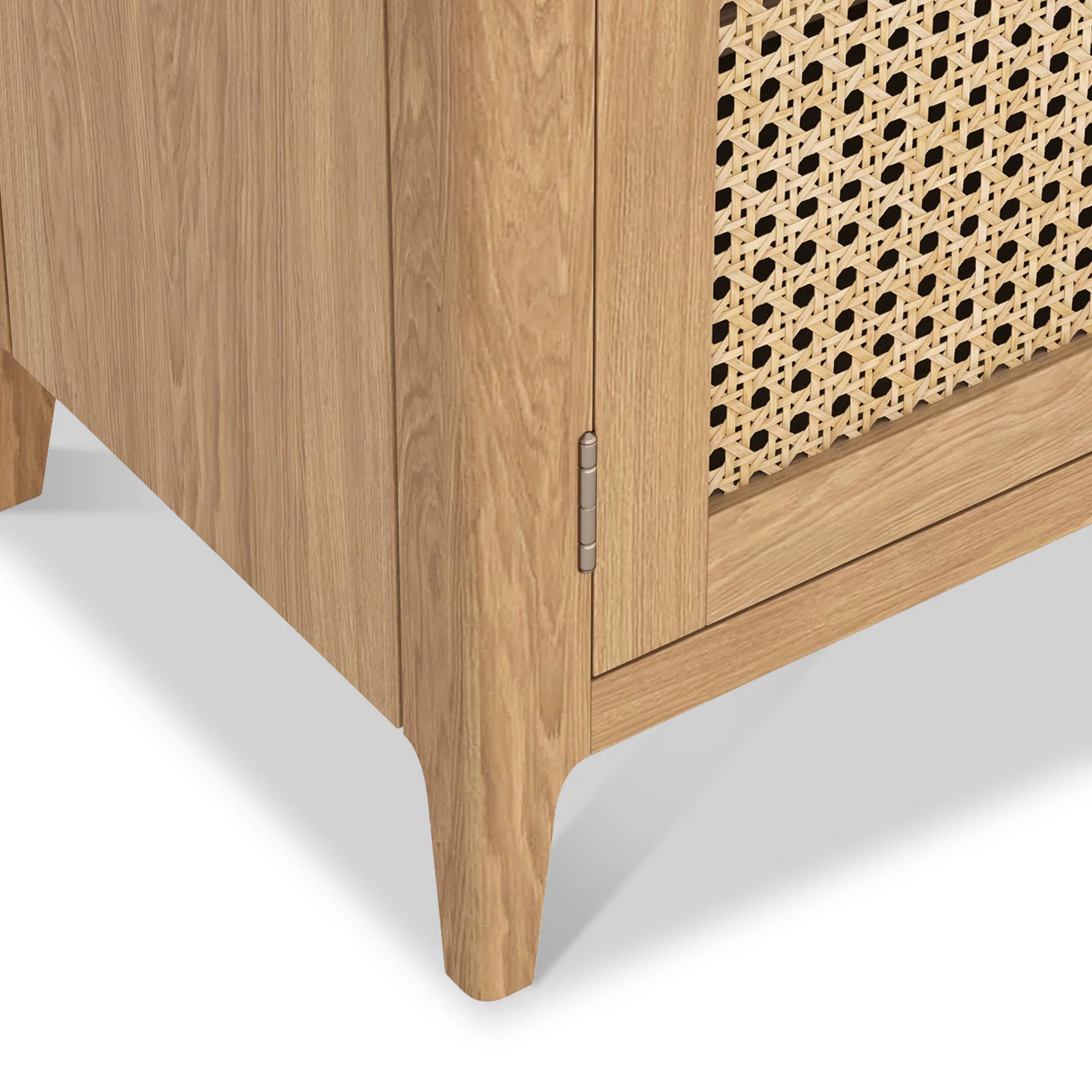 Albany Oak & Rattan Small Cupboard - Image 5