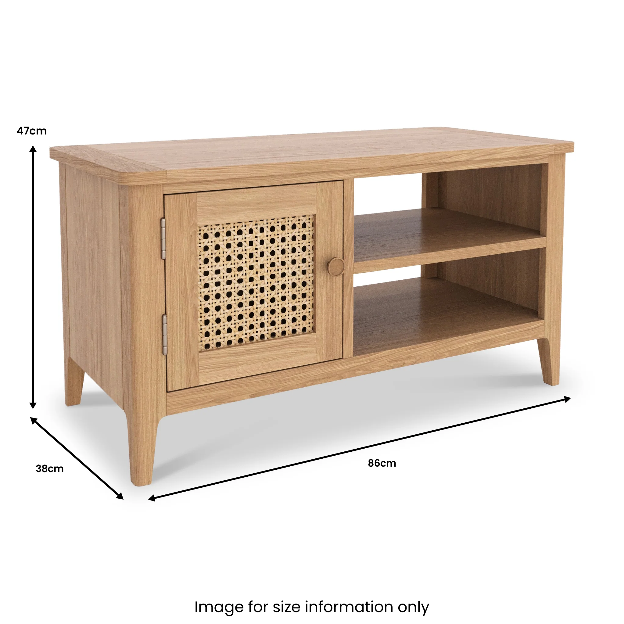 Albany Oak & Rattan Small TV Unit - Image 7