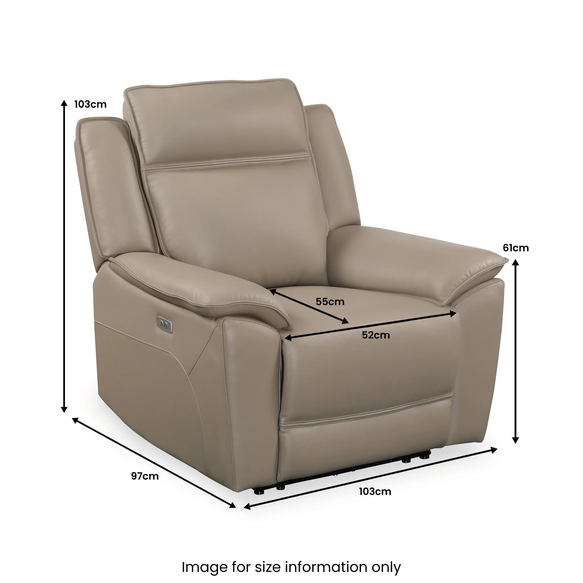 Alden Power Leather Recliner Armchair - Image 5