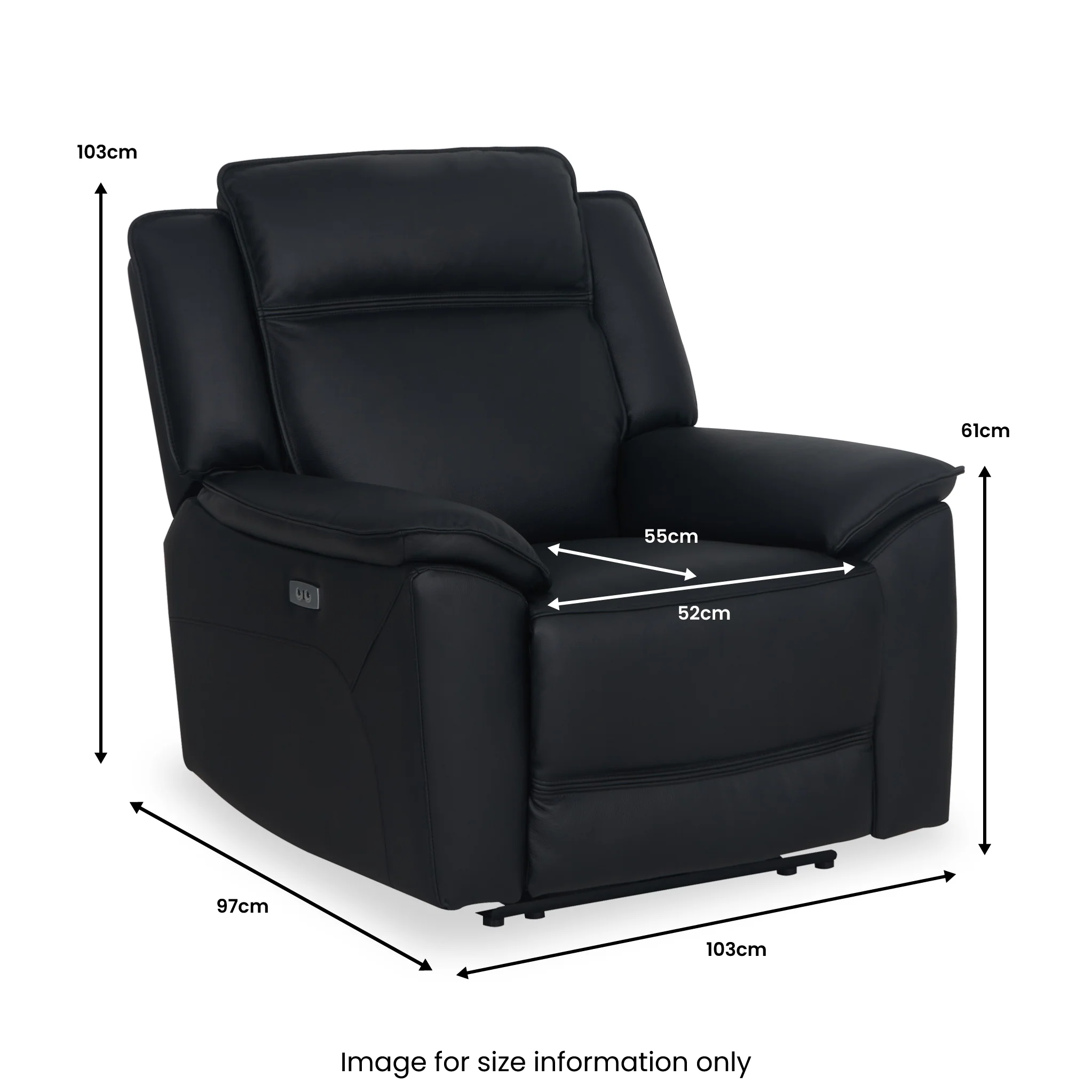 Alden Power Leather Recliner Armchair - Image 6