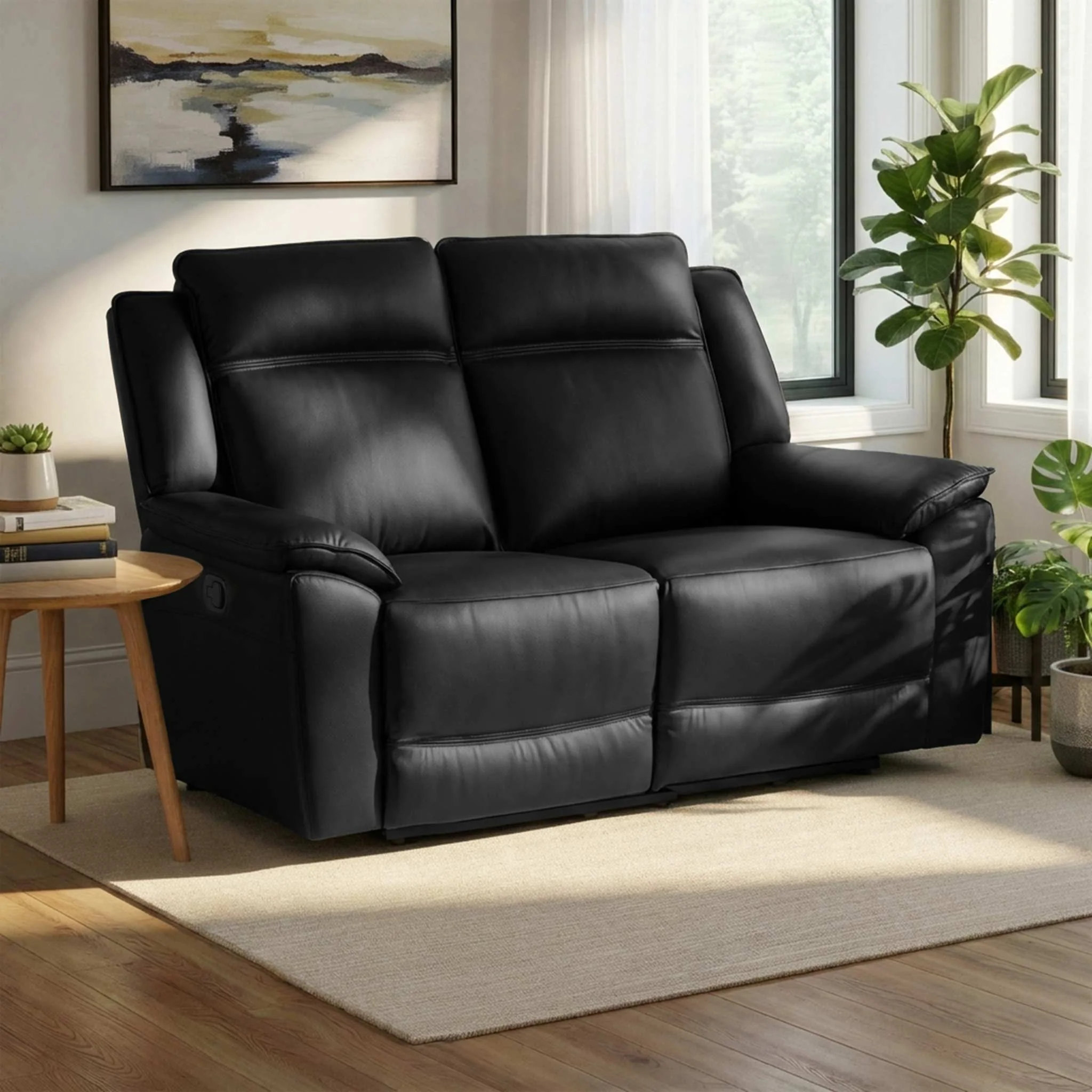 Alden Leather Recliner 2 Seater Sofa - Image 2