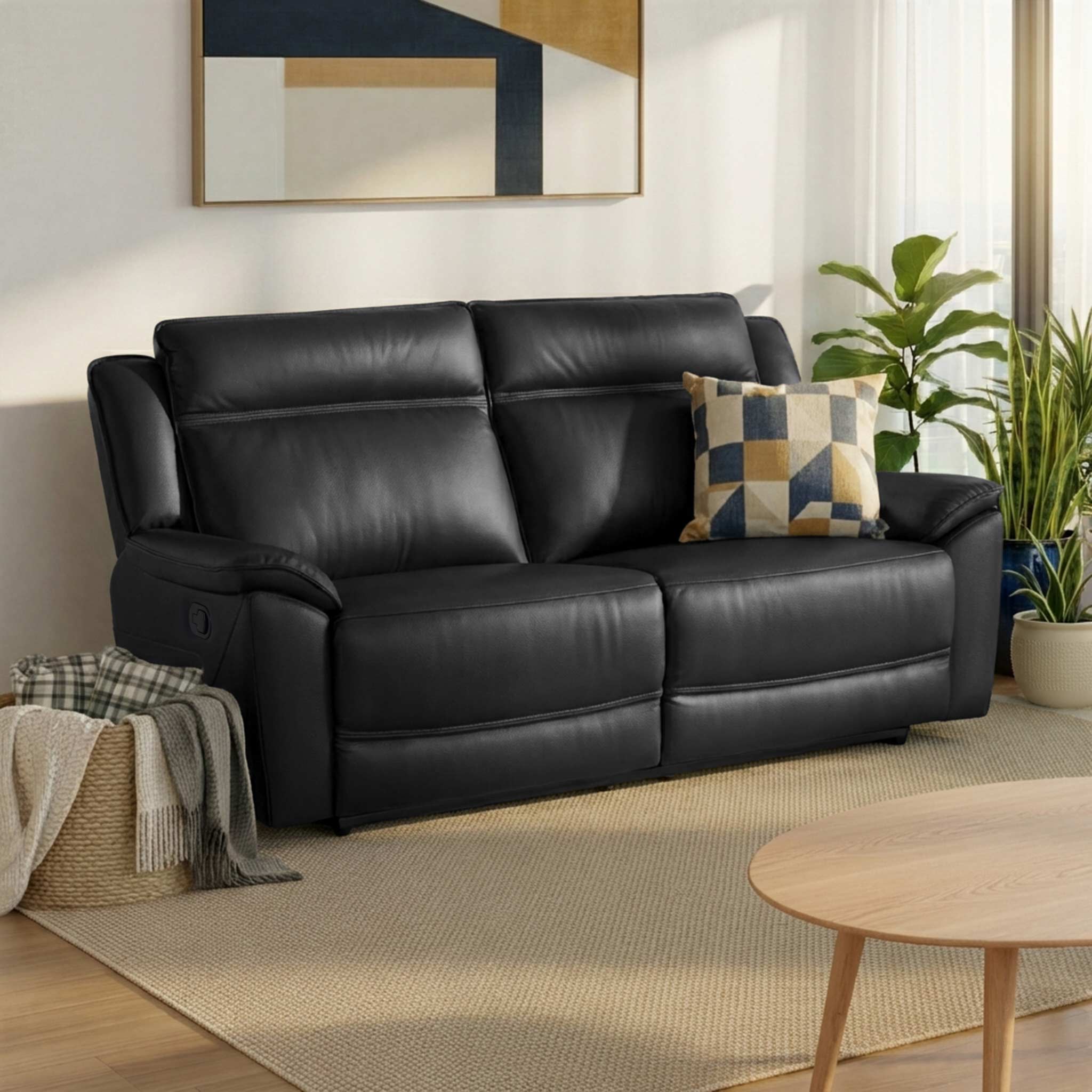 Alden Leather Recliner 3 Seater Sofa - Image 2