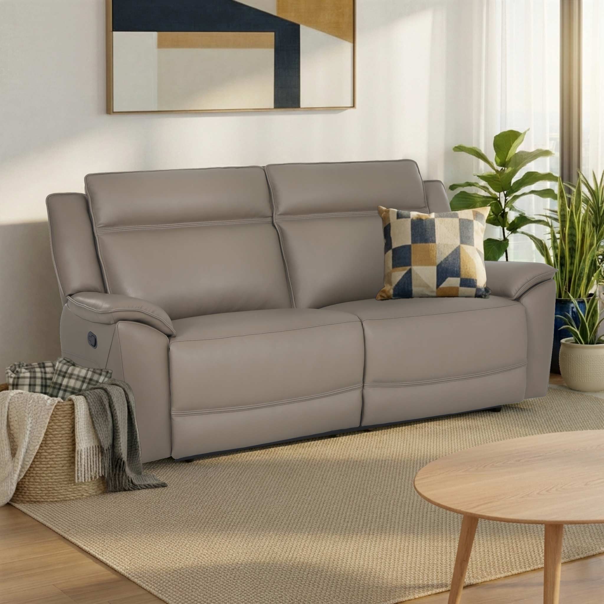 Alden Leather Recliner 3 Seater Sofa - Image 9