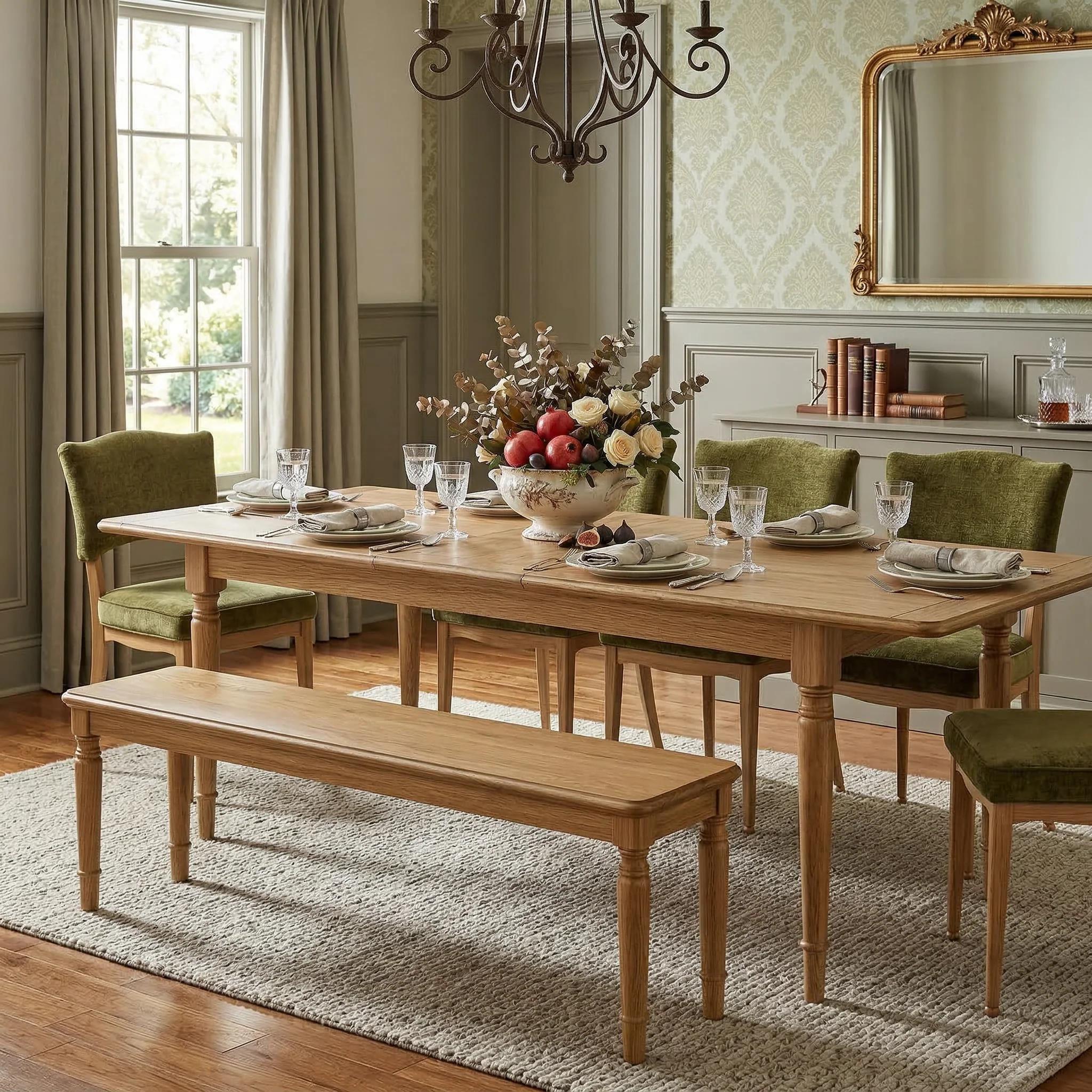 Alderley Oak 110cm Dining Bench - Image 2