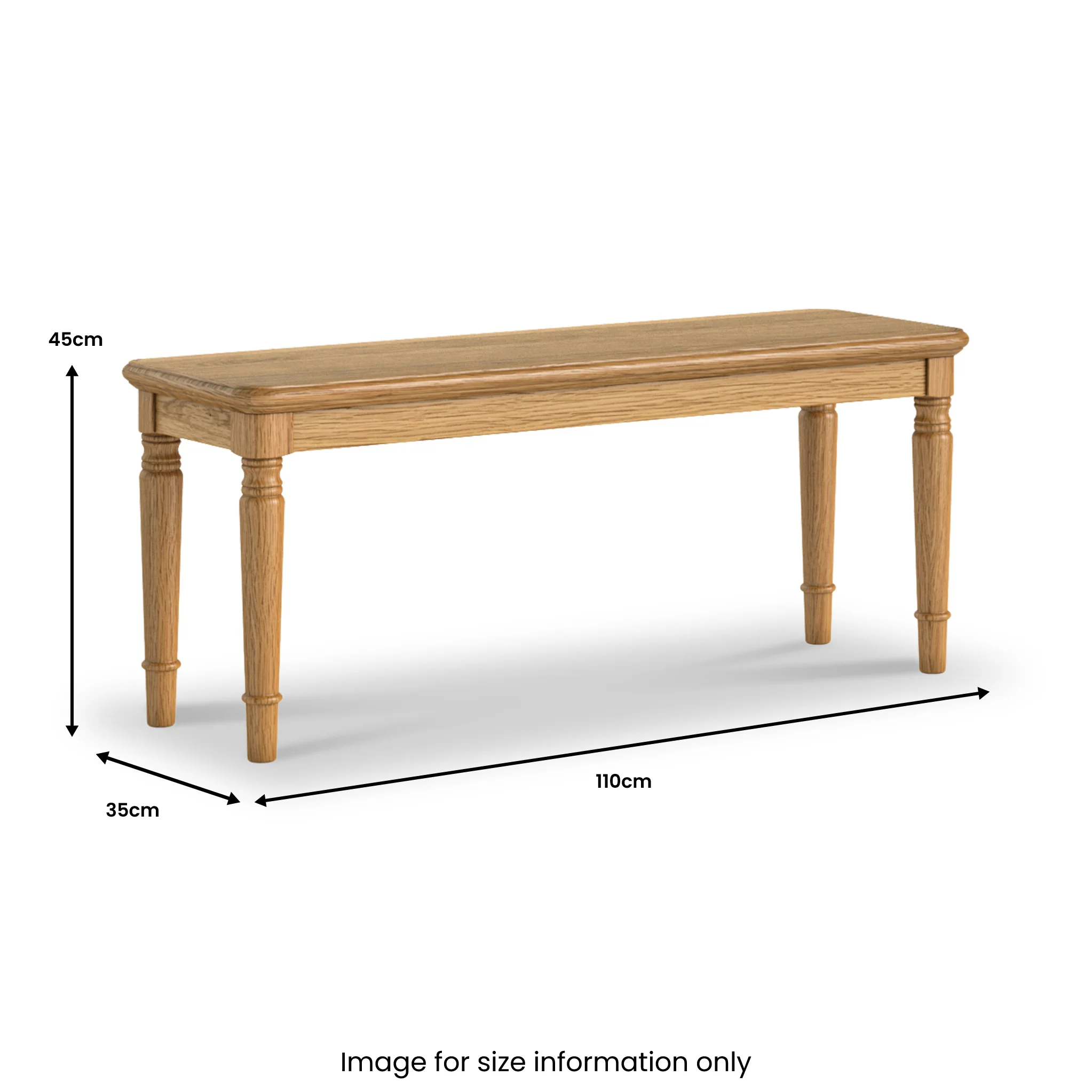 Alderley Oak 110cm Dining Bench - Image 4