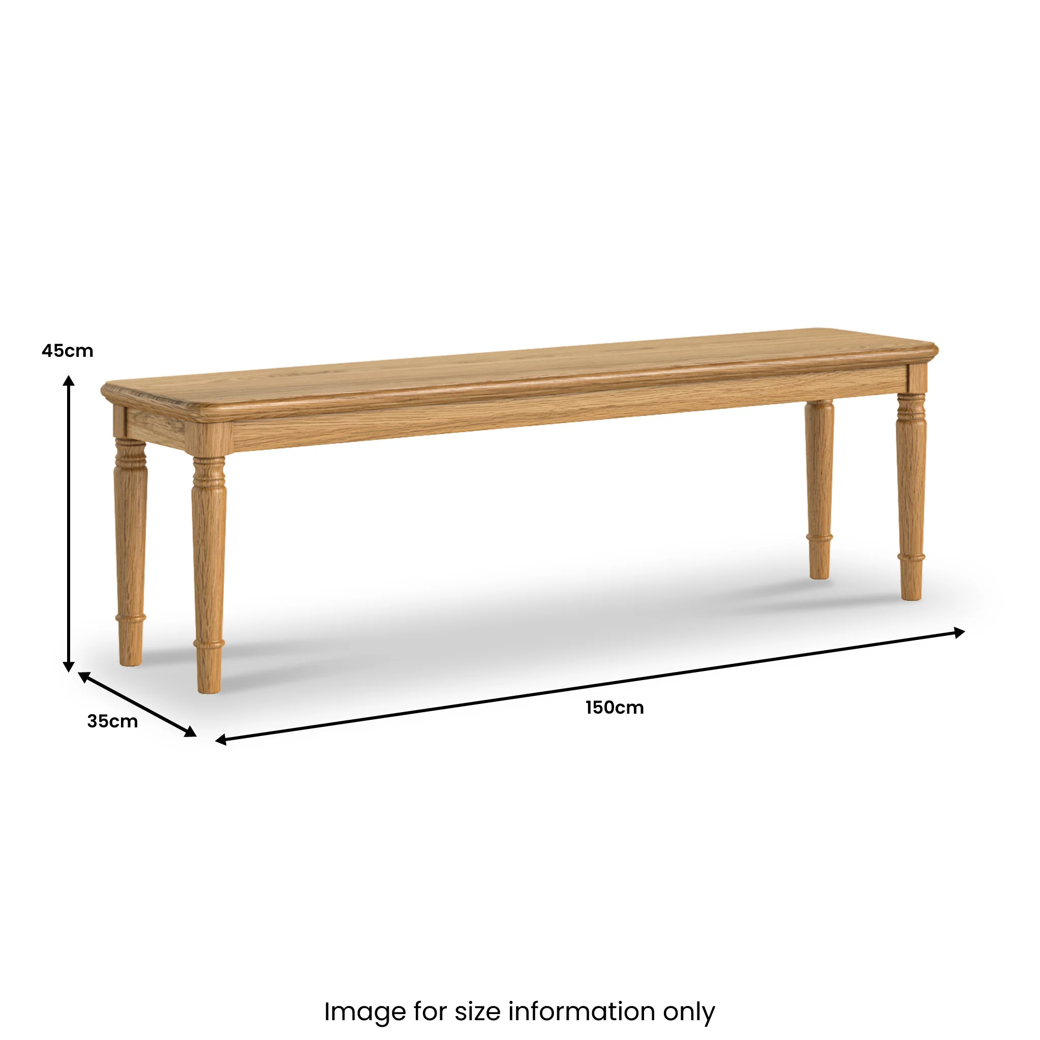 Alderley Oak 150cm Dining Bench - Image 4