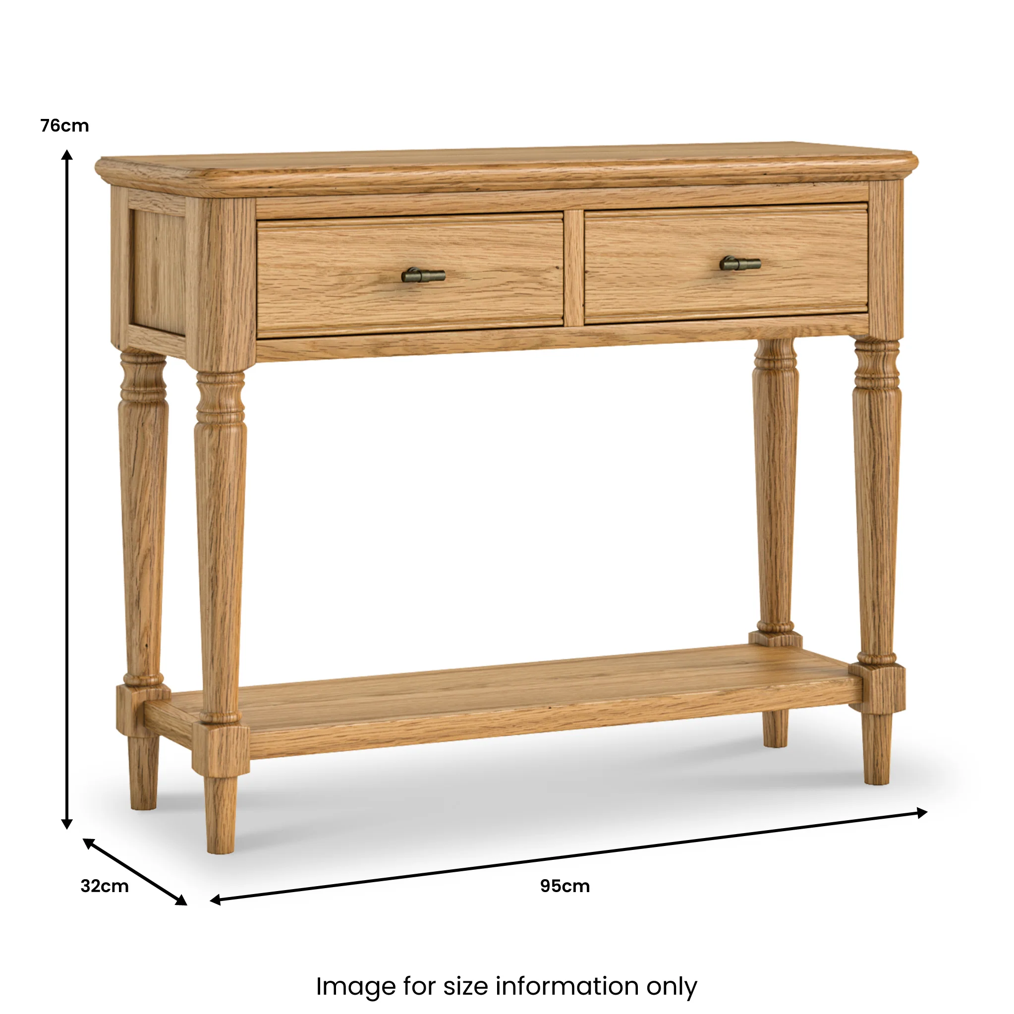 Alderley Oak Console Table With Shelf - Image 5