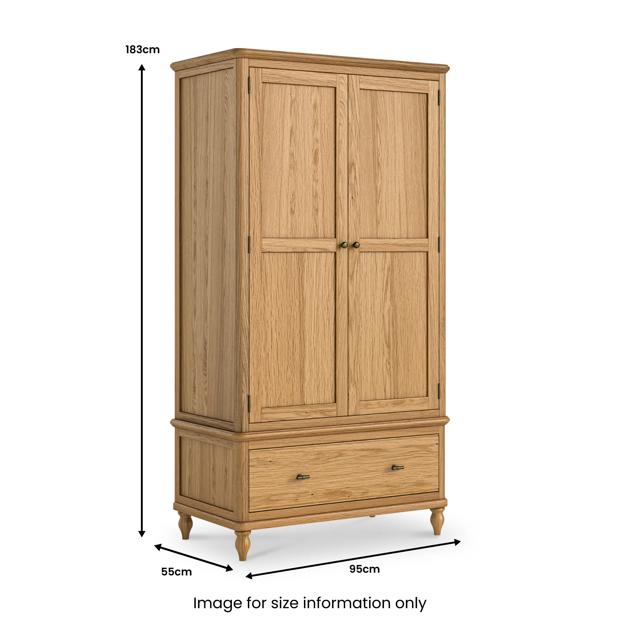 Alderley Oak Double Wardrobe With Drawer - Image 6