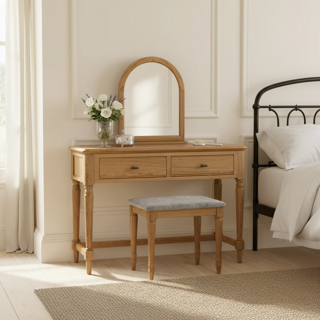 Alderley Oak Dressing Table Stool - Image 10