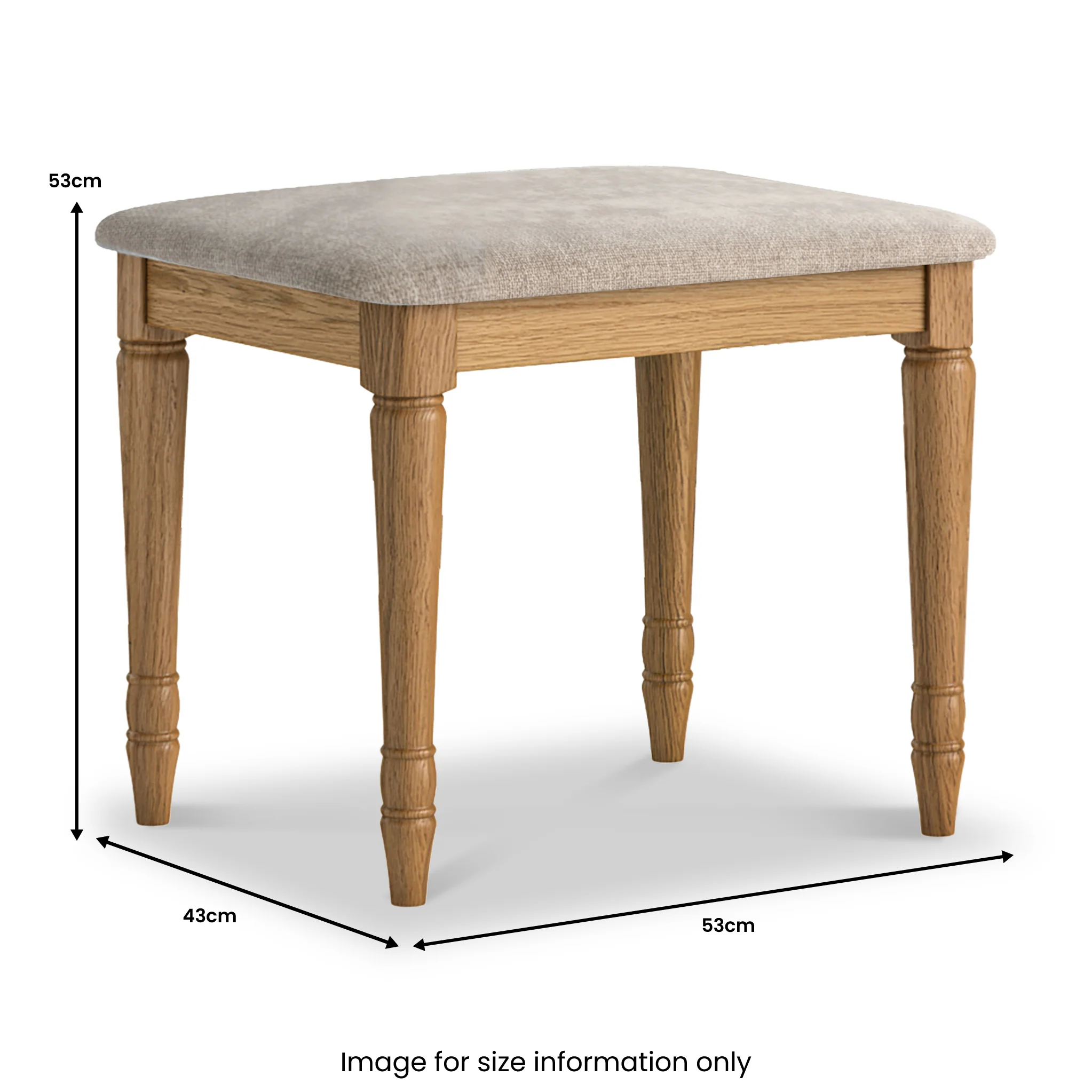 Alderley Oak Dressing Table Stool - Image 13