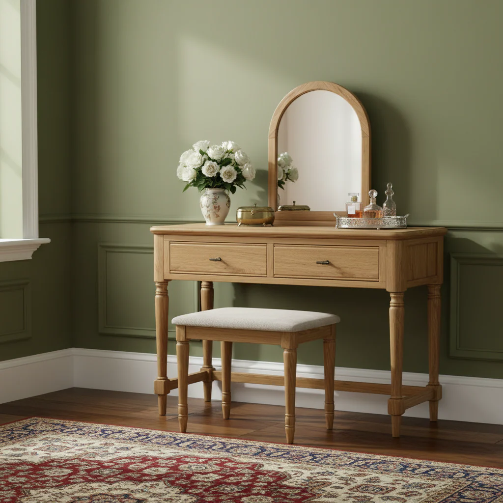 Alderley Oak Dressing Table Stool - Image 6
