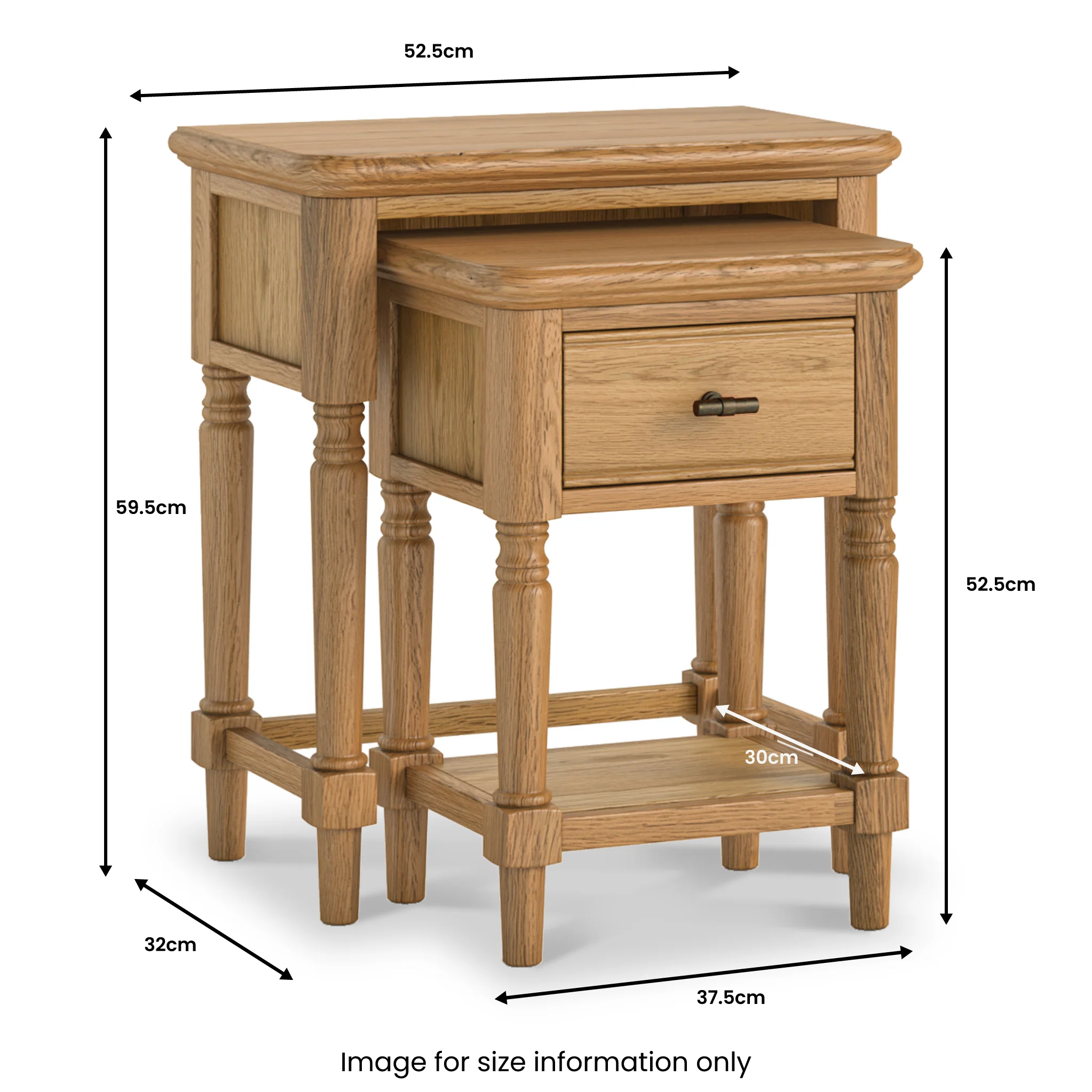 Alderley Oak Nest of Tables - Image 5