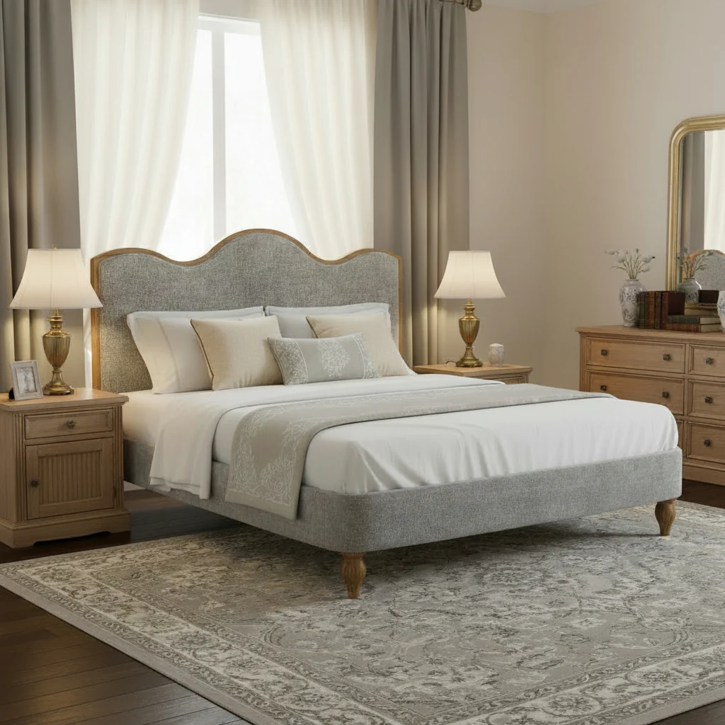 Alderley Oak Upholstered Bed Frame - Image 10