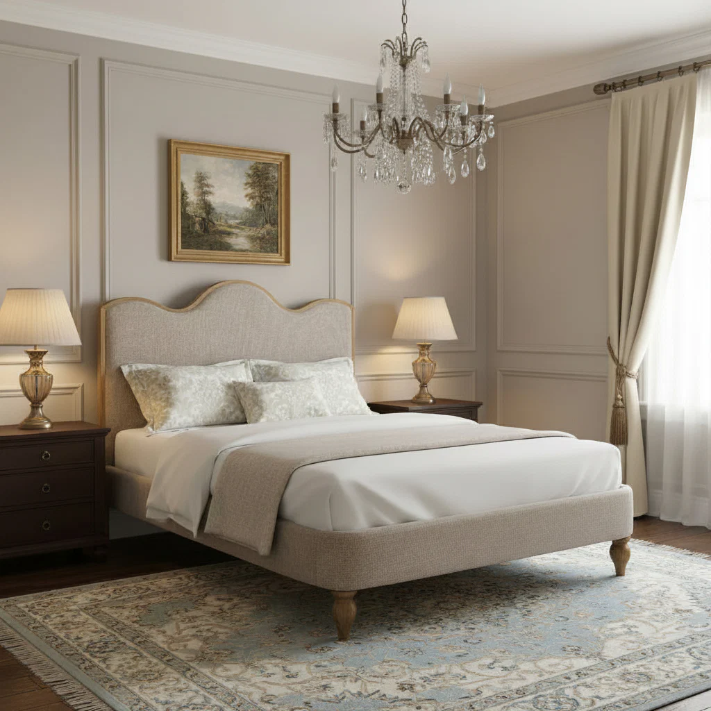 Alderley Oak Upholstered Bed Frame - Image 9