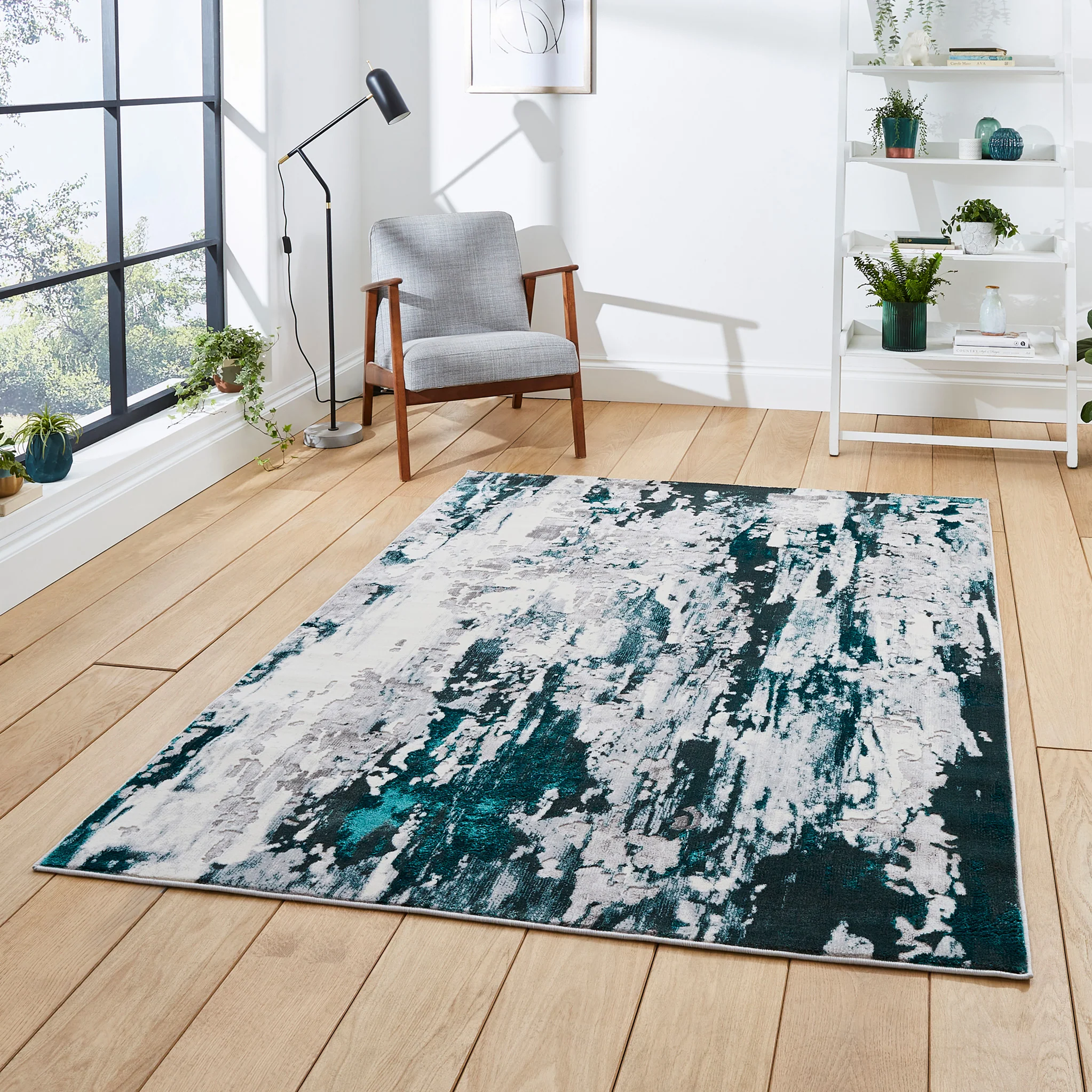 Aldrin Distressed Metallic Effect Rug - Image 10
