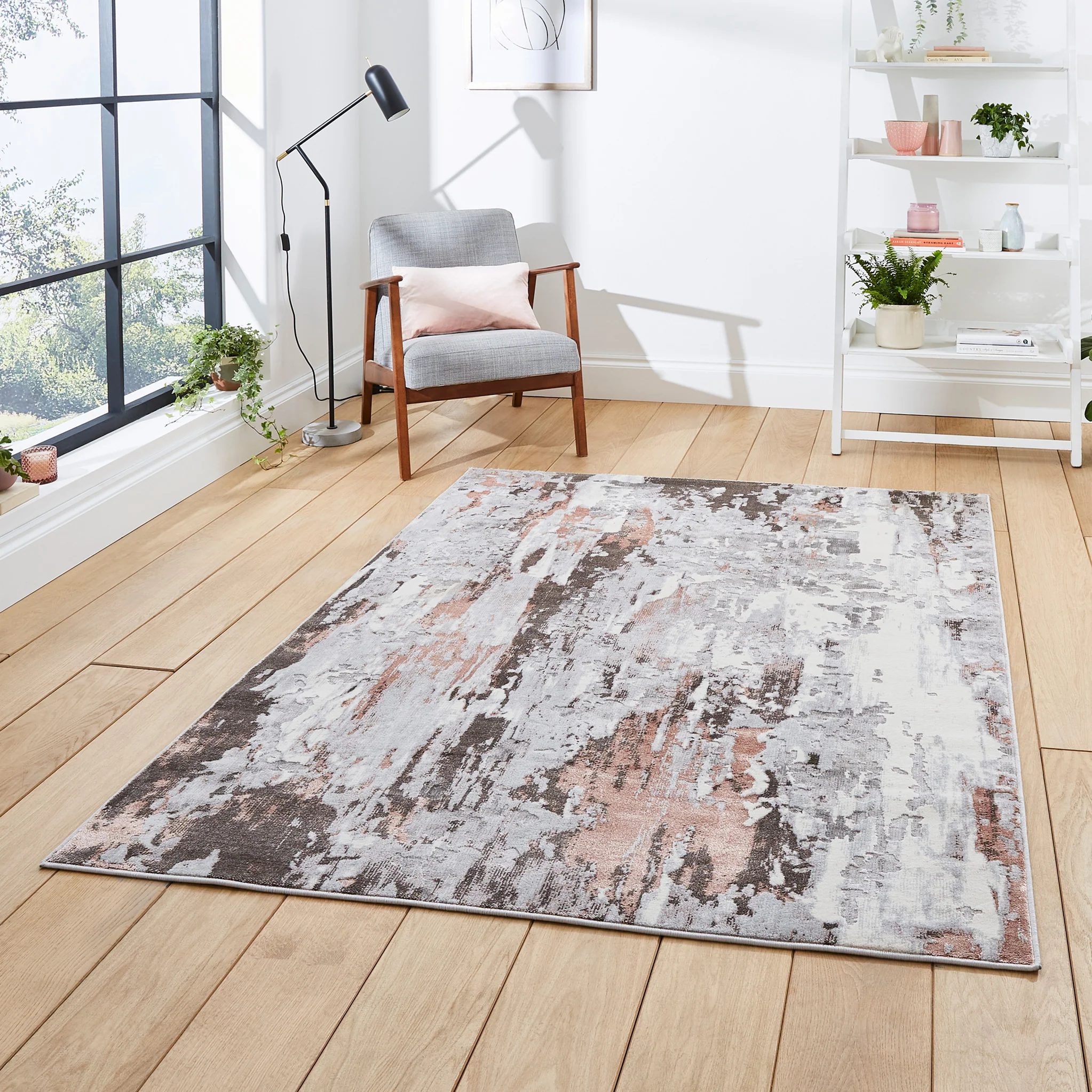 Aldrin Distressed Metallic Effect Rug - Image 26