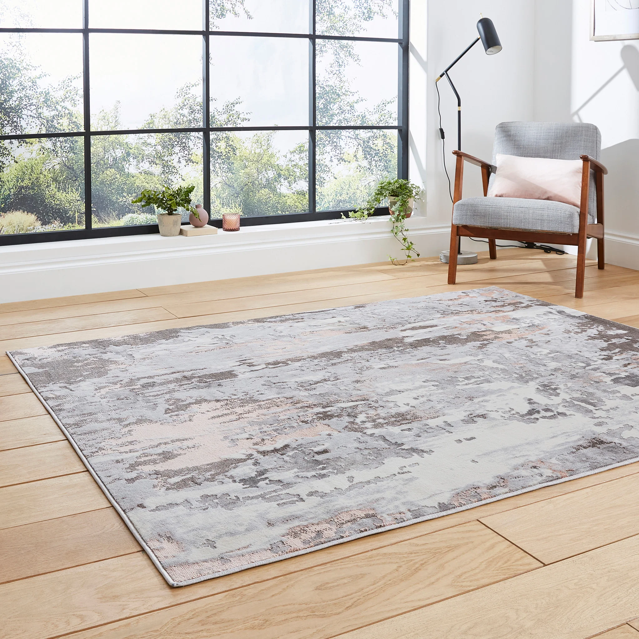 Aldrin Distressed Metallic Effect Rug - Image 27