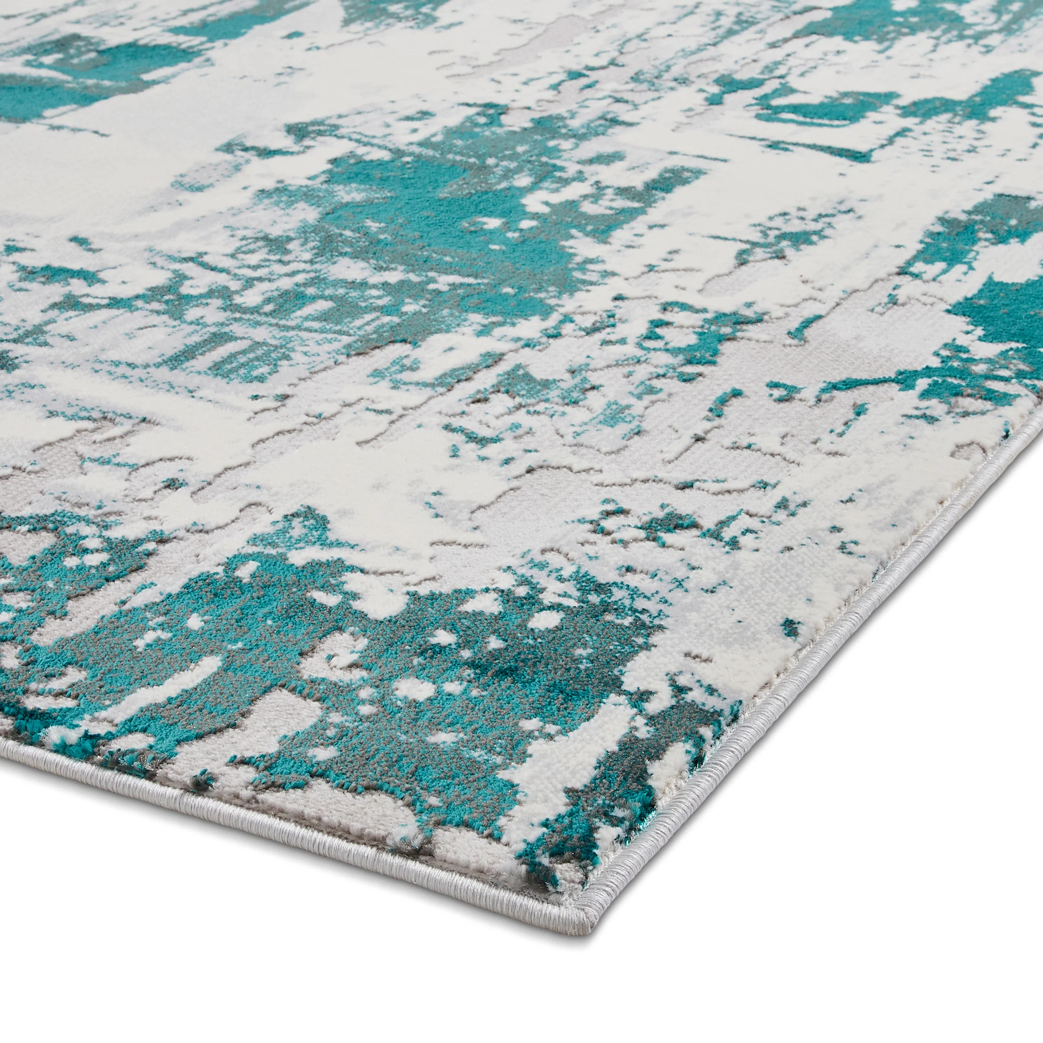 Aldrin Grey Distressed Patterned Rug - Image 13