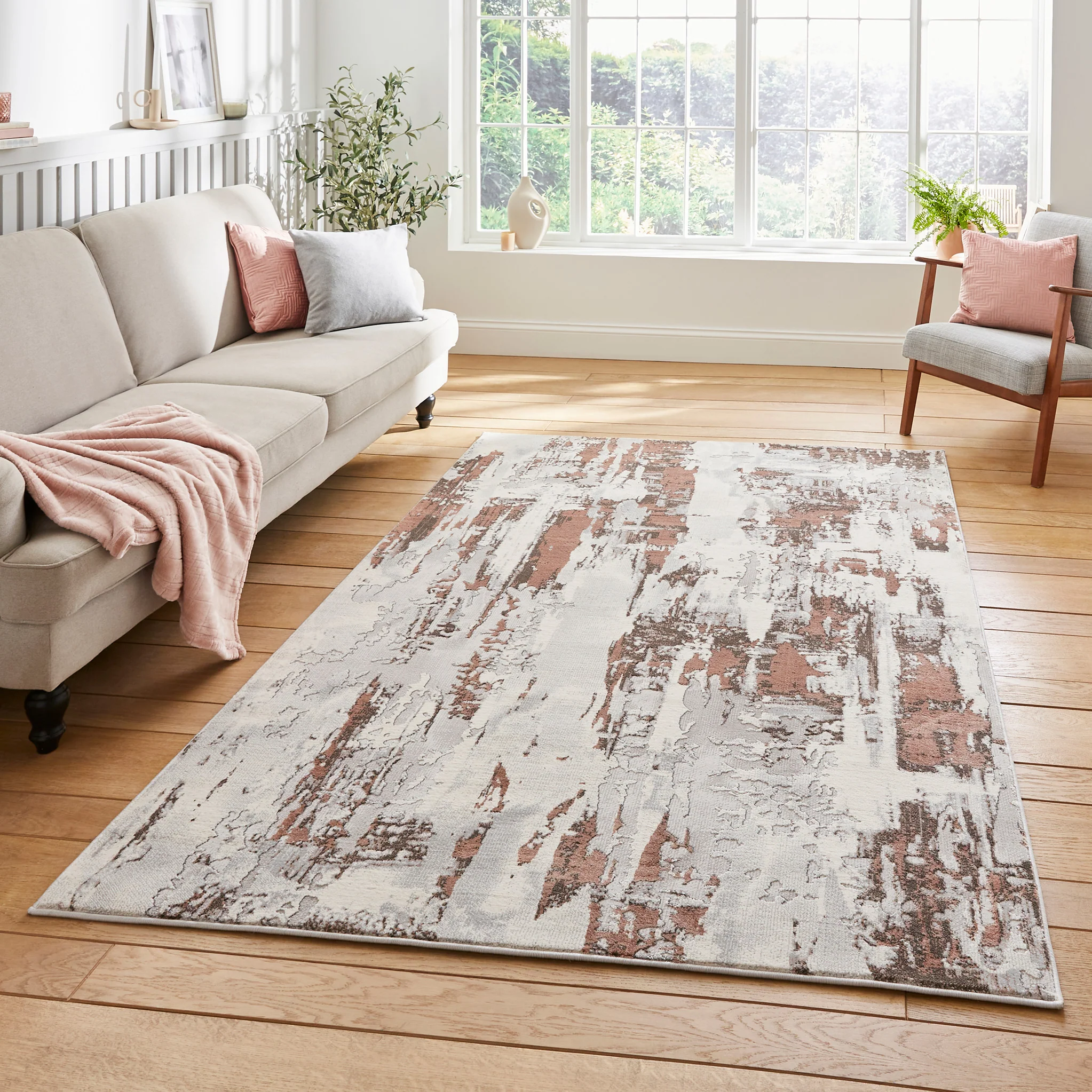 Aldrin Grey Distressed Patterned Rug - Image 34