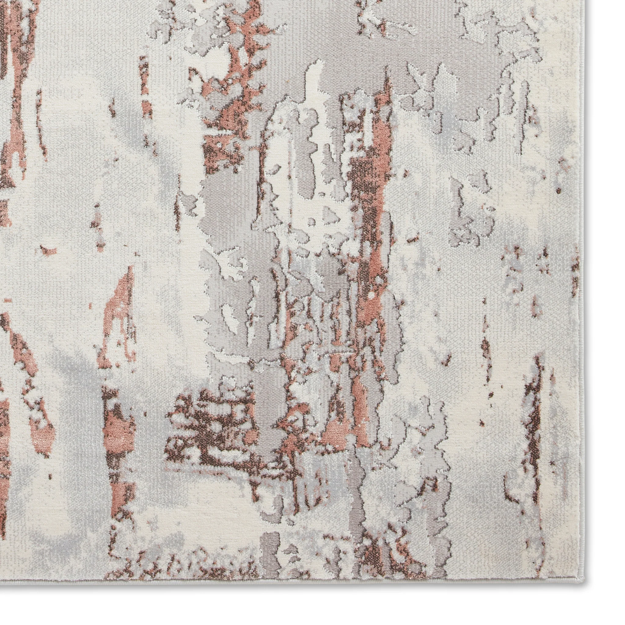 Aldrin Grey Distressed Patterned Rug - Image 38