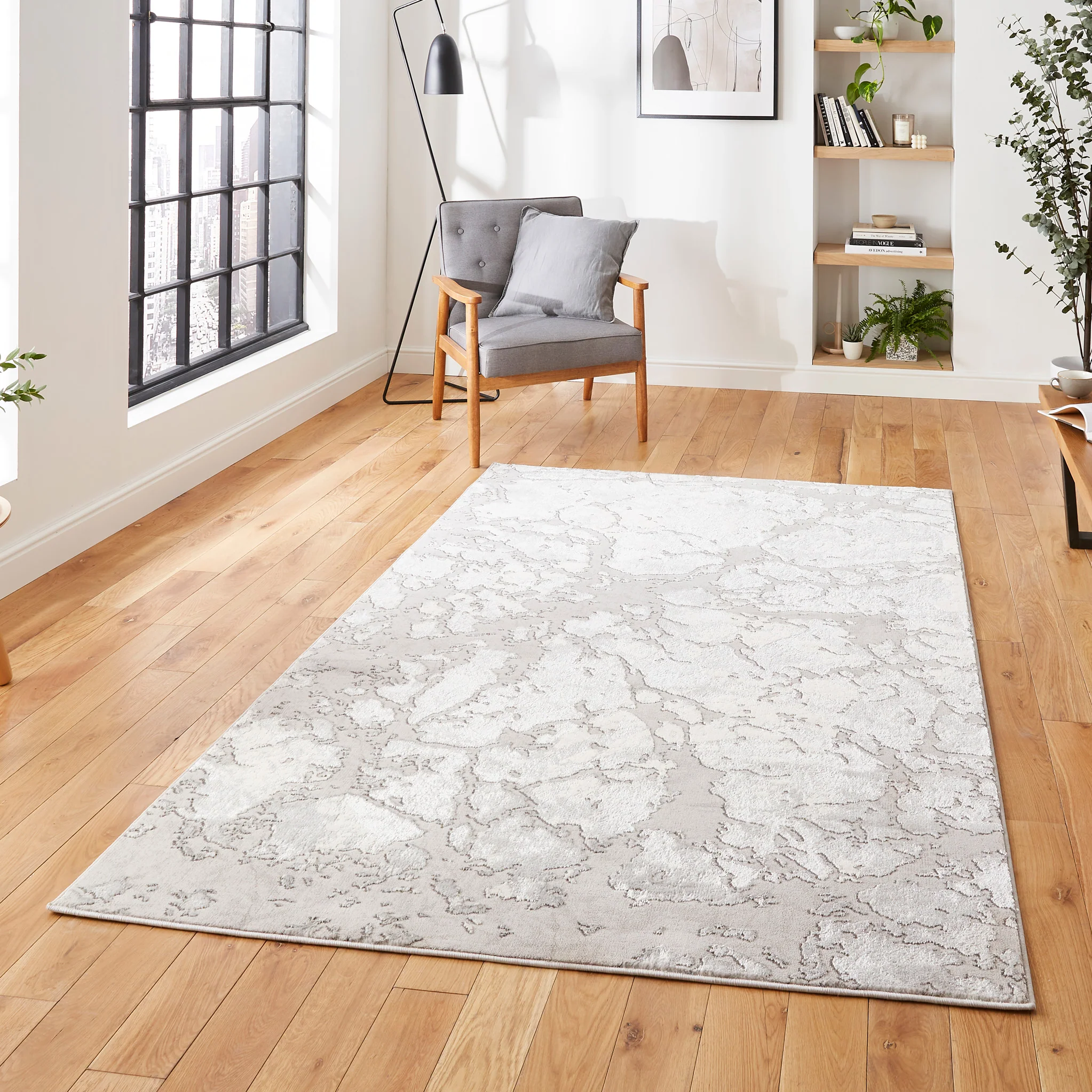 Aldrin Grey Marble Effect Rug - Image 19