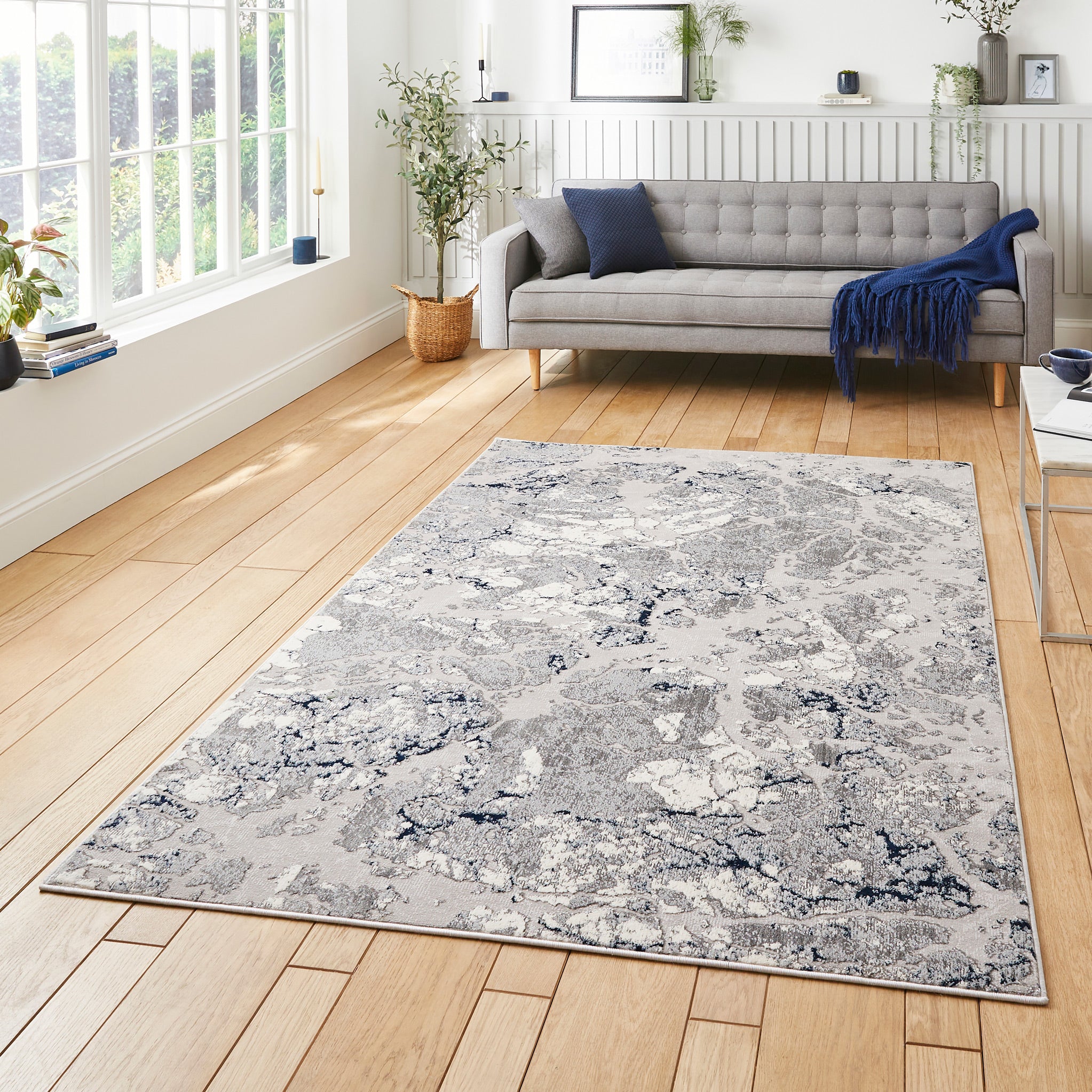 Aldrin Grey Marble Effect Rug - Image 26