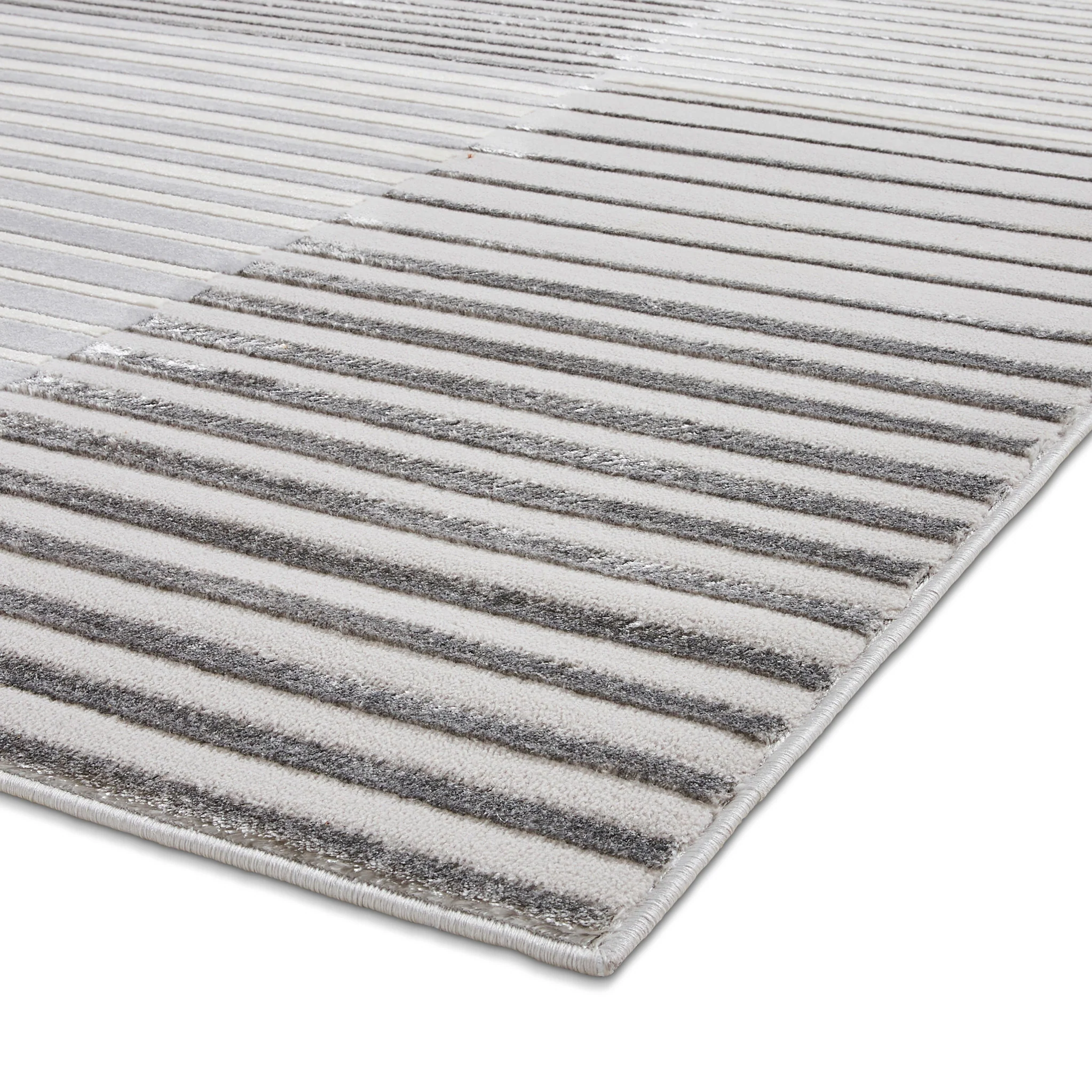 Aldrin Grey Striped Patterned Rug - Image 21