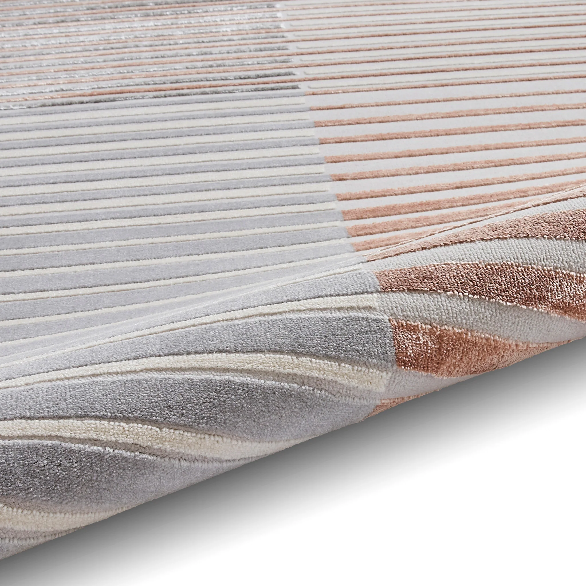 Aldrin Grey Striped Patterned Rug - Image 37