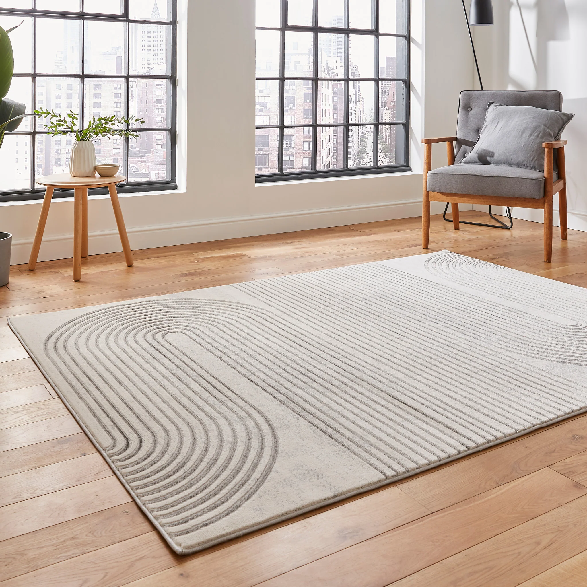Aldrin Grey Swirl Patterned Rug - Image 19