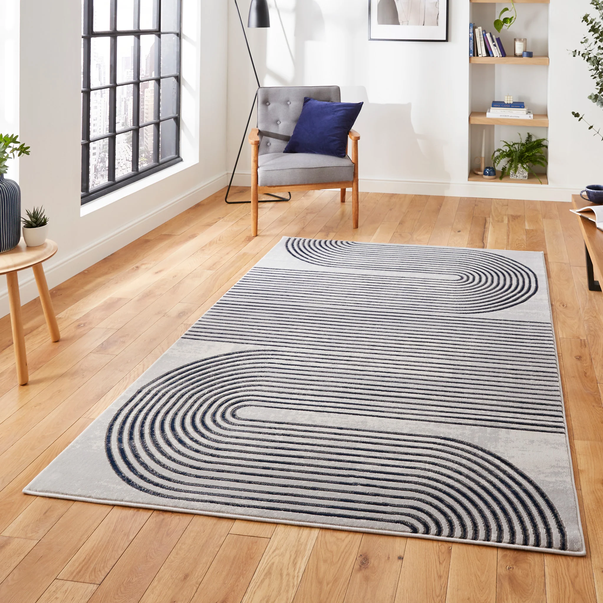 Aldrin Grey Swirl Patterned Rug - Image 26