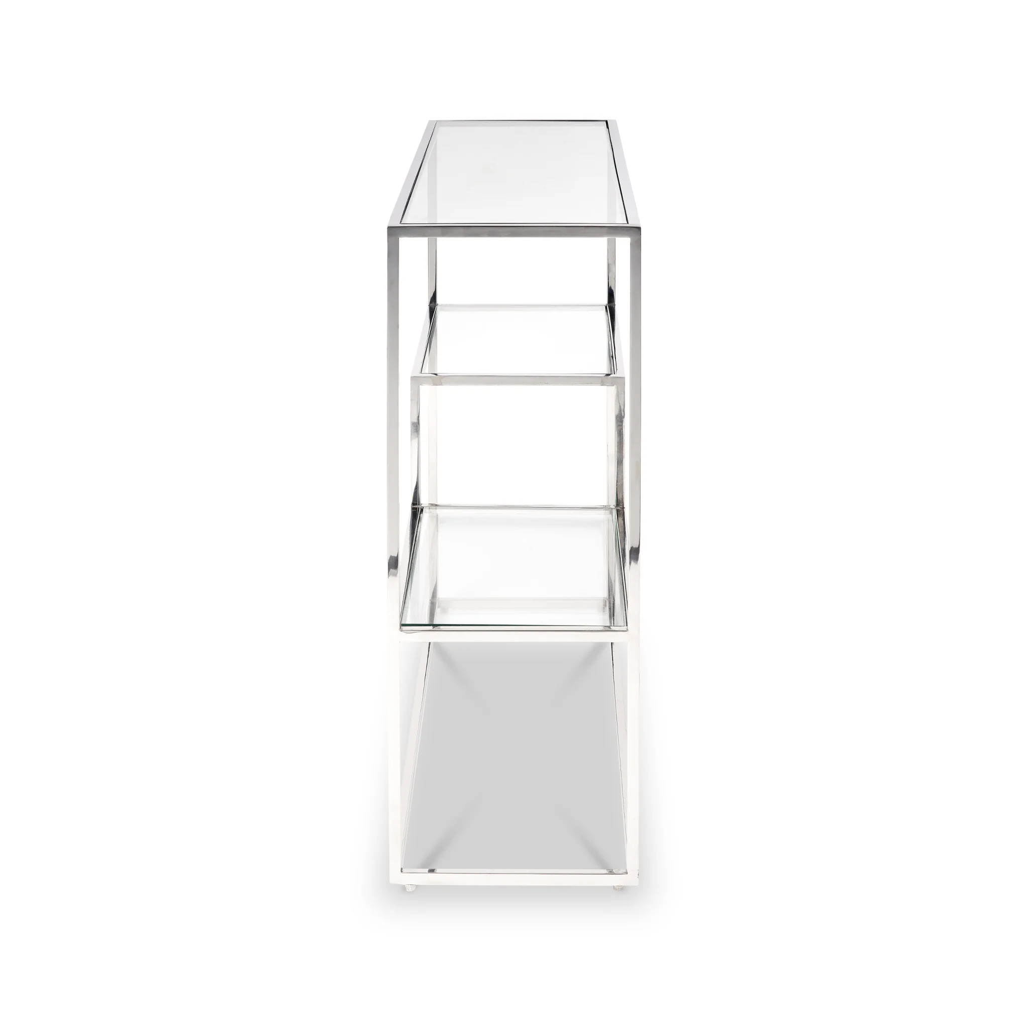 Aleandra Clear Glass and Silver Metal Console Table - Image 8