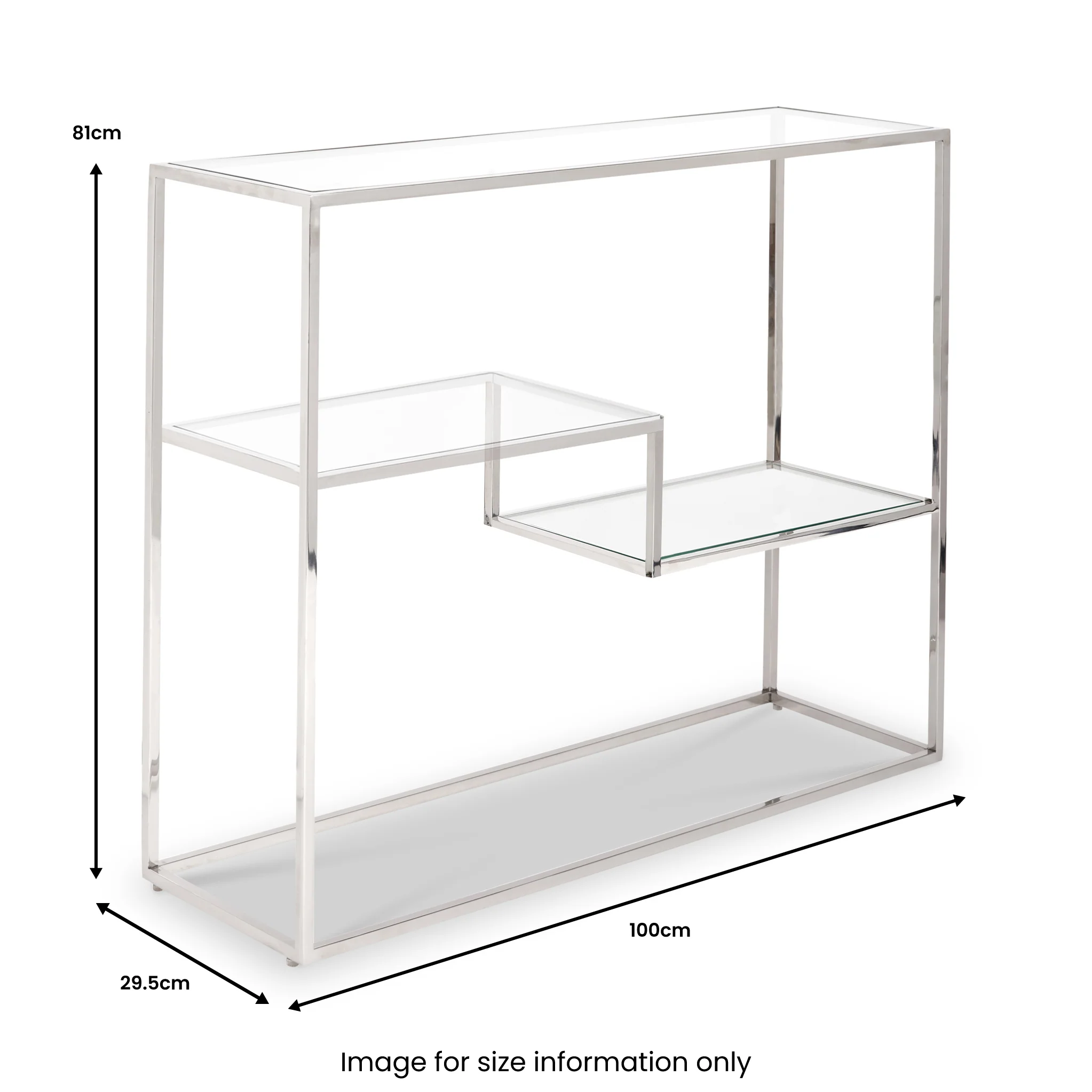 Aleandra Clear Glass and Silver Metal Console Table - Image 9