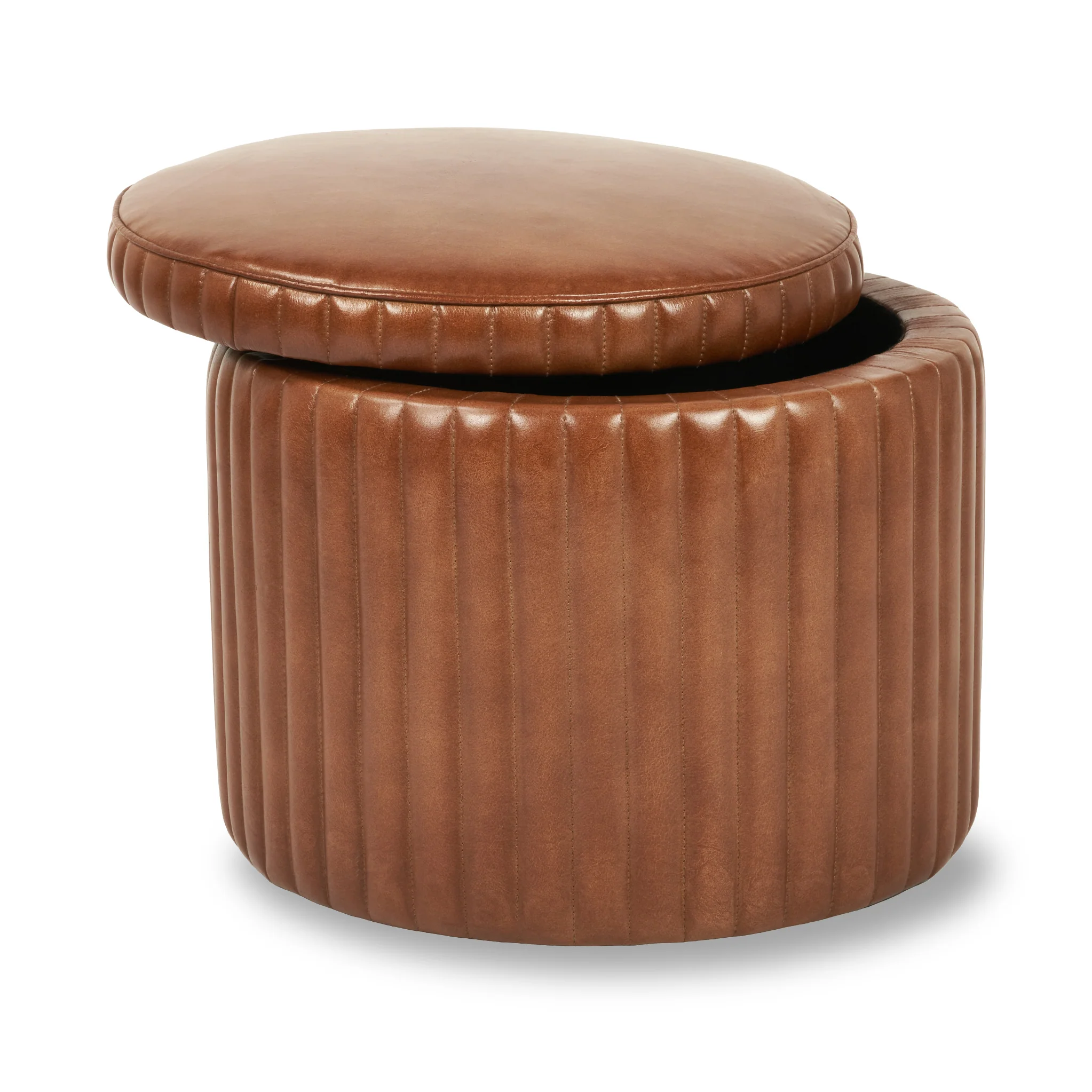 Alessandro Leather Storage Pouffe - Image 11