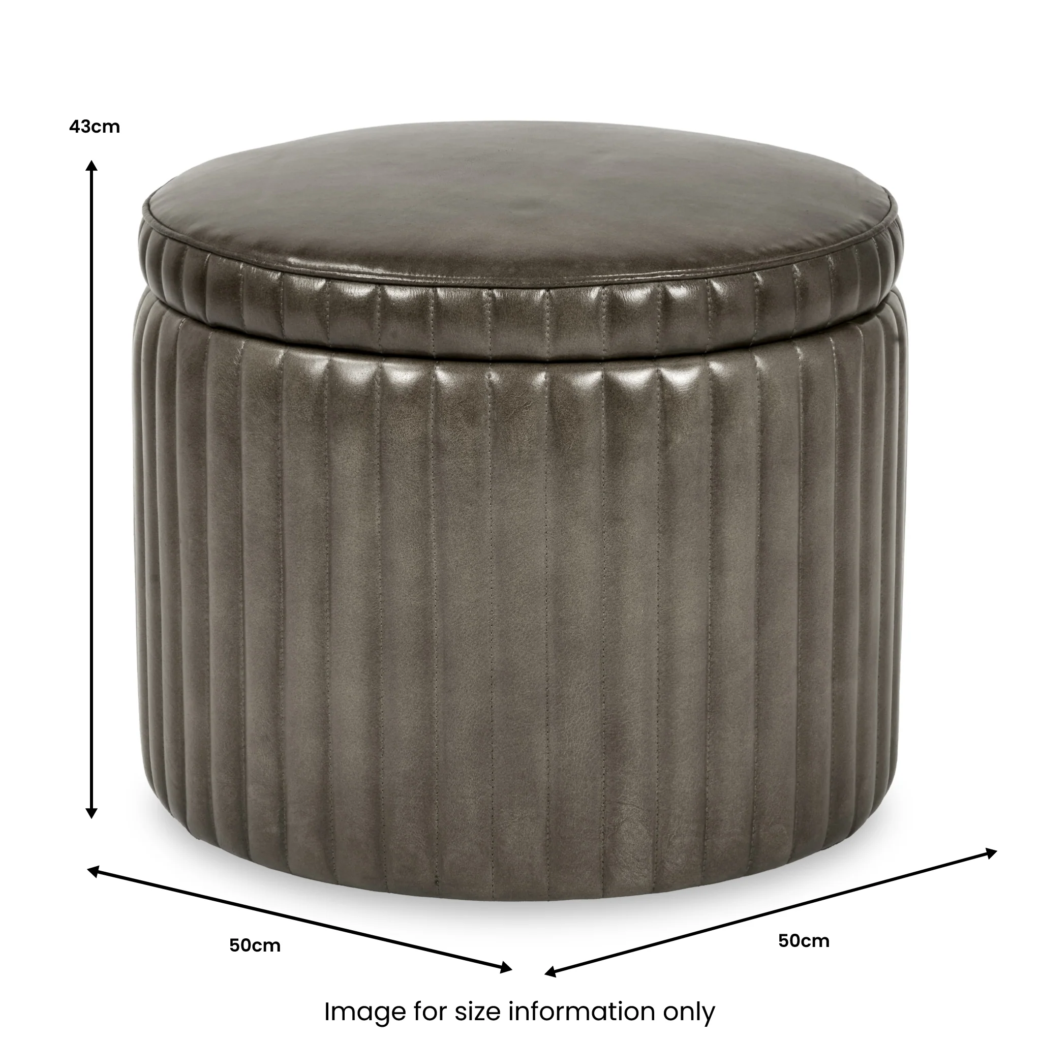 Alessandro Leather Storage Pouffe - Image 14