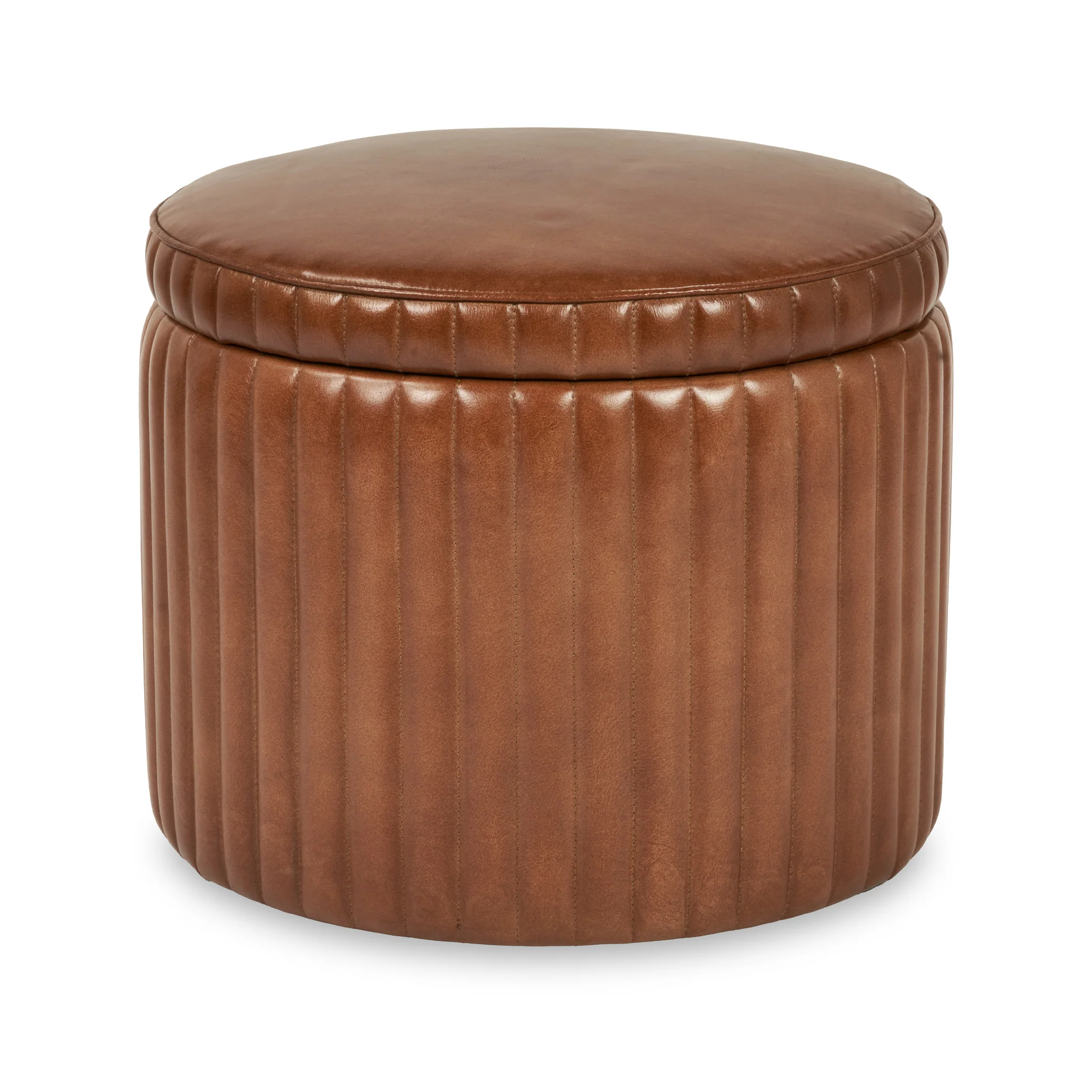 Alessandro Leather Storage Pouffe - Image 7