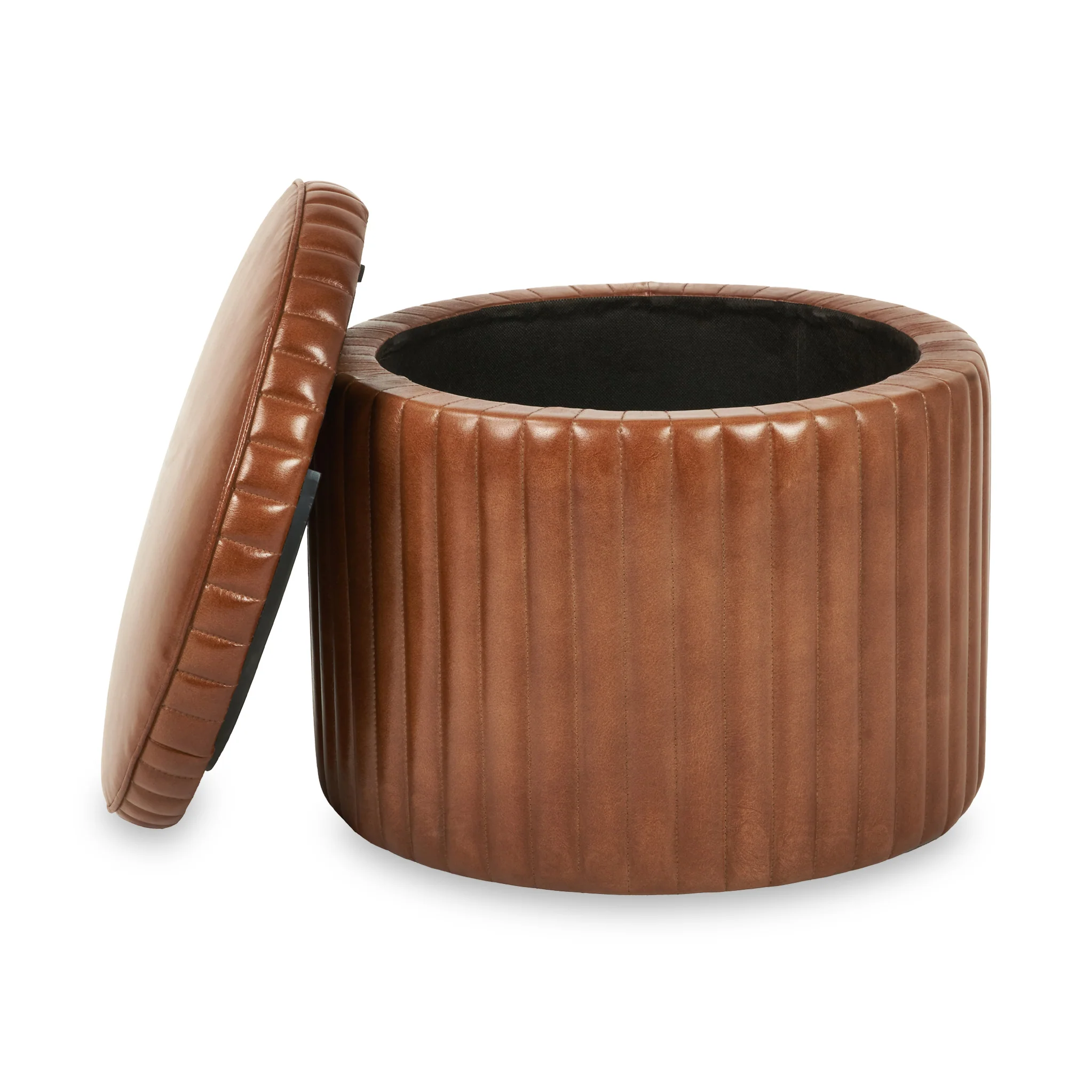 Alessandro Leather Storage Pouffe - Image 9