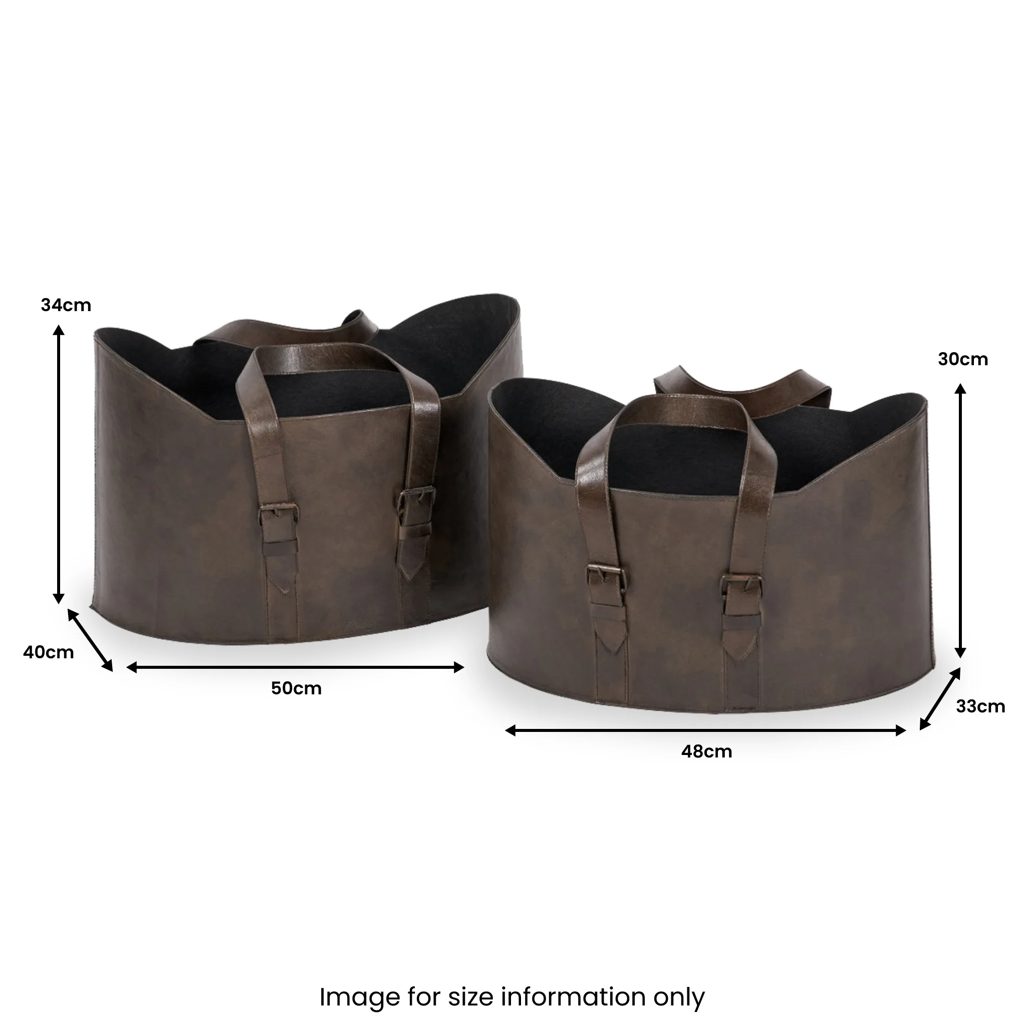 Alessio Peppercorn Leather Handled Storage Set of 2 - Image 8