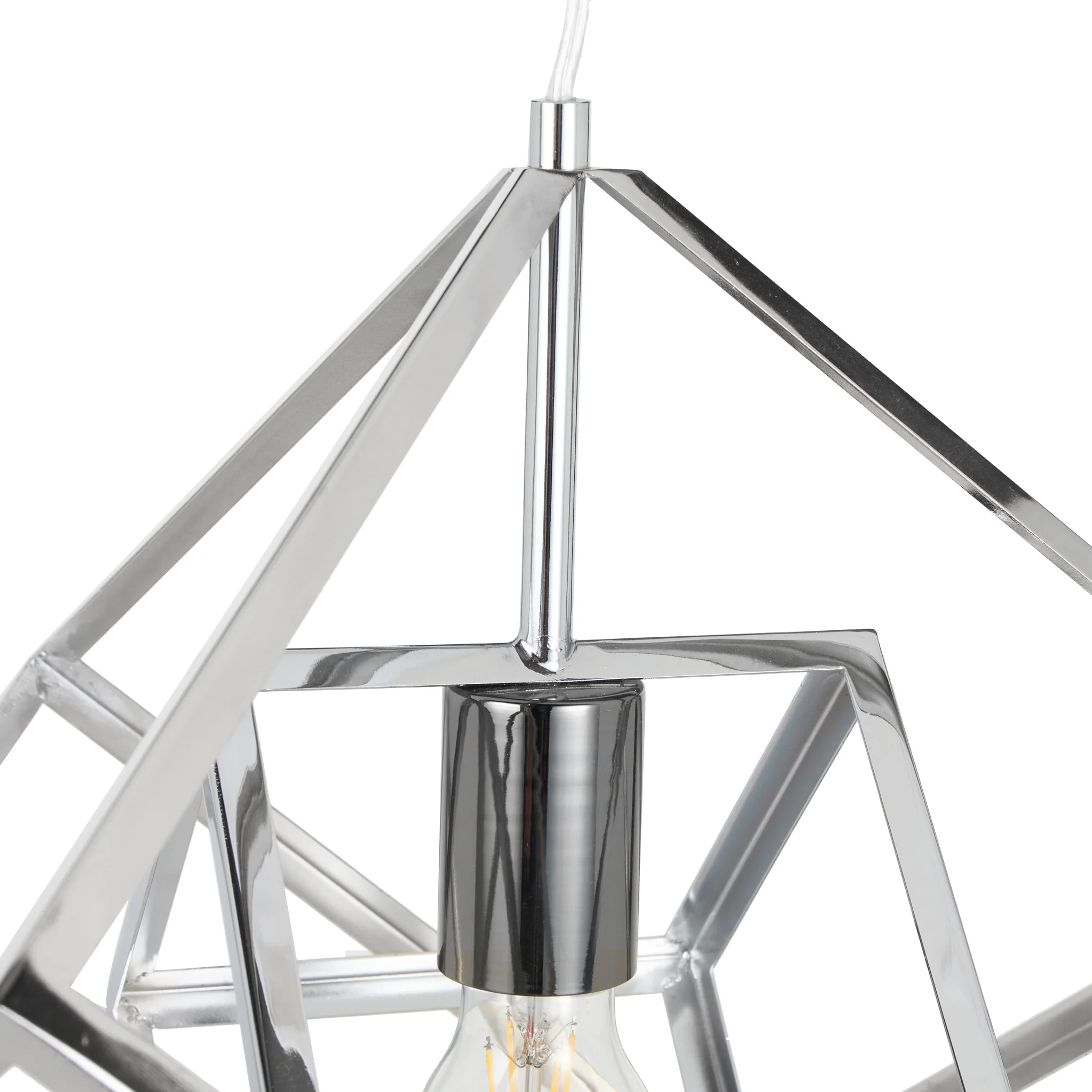 Alessio Shiny Nickel Metal Cube Pendant - Image 6