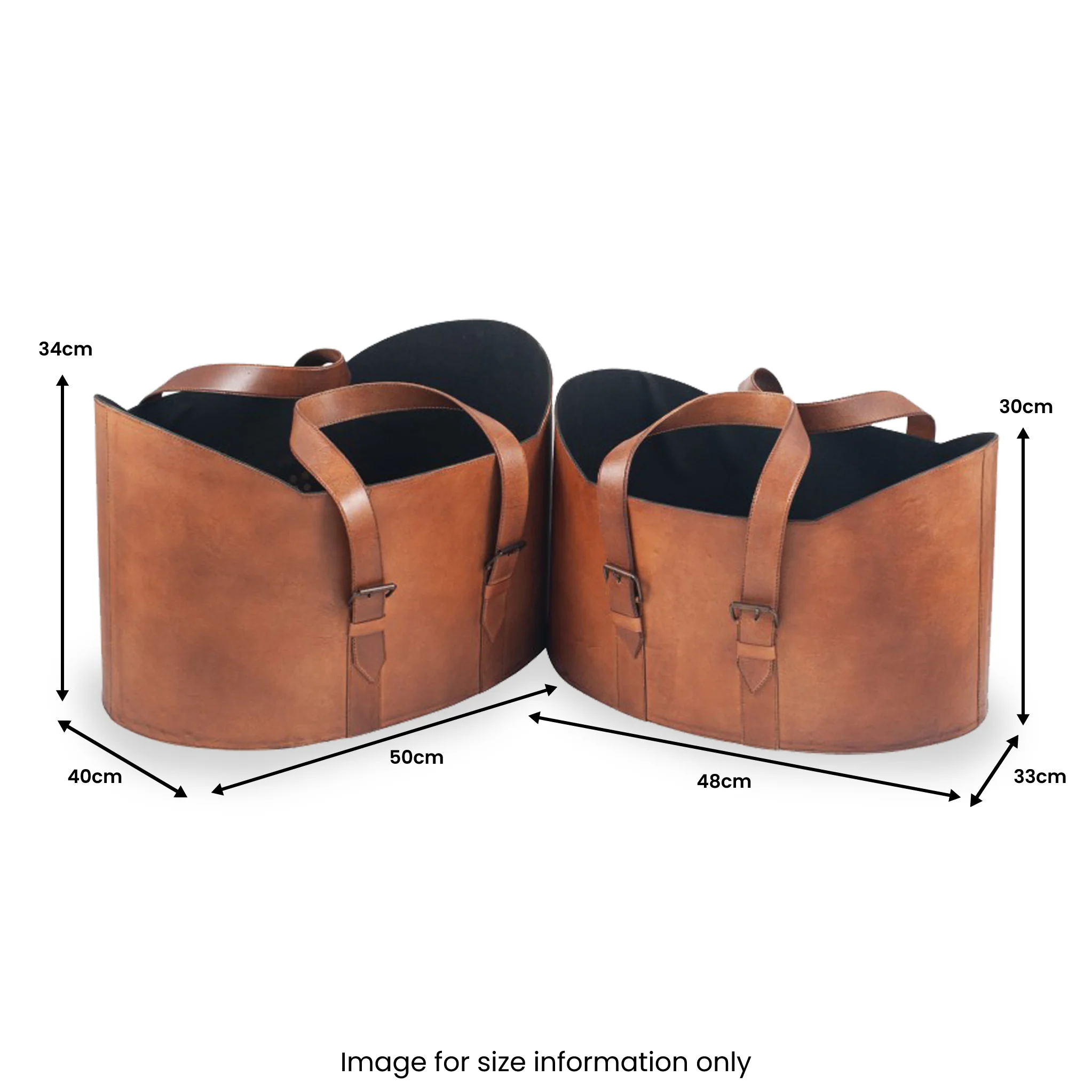 Alessio Vintage Brown Leather Handled Storage Set of 2 - Image 7