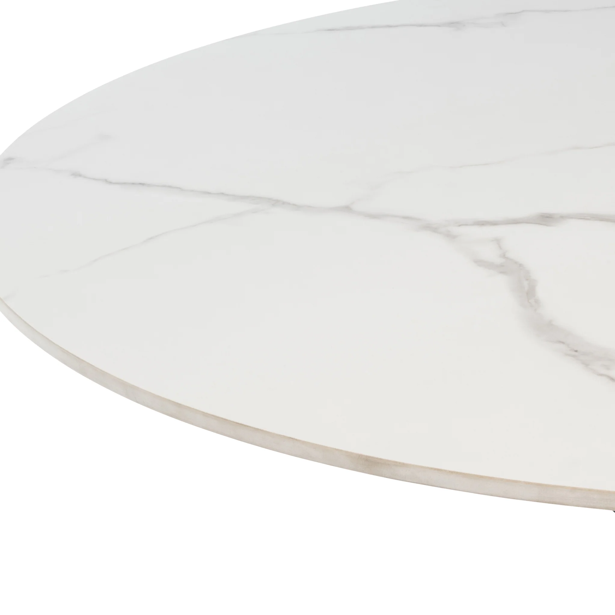 Alrik 120cm White Sintered Stone Round Dining Table - Image 3