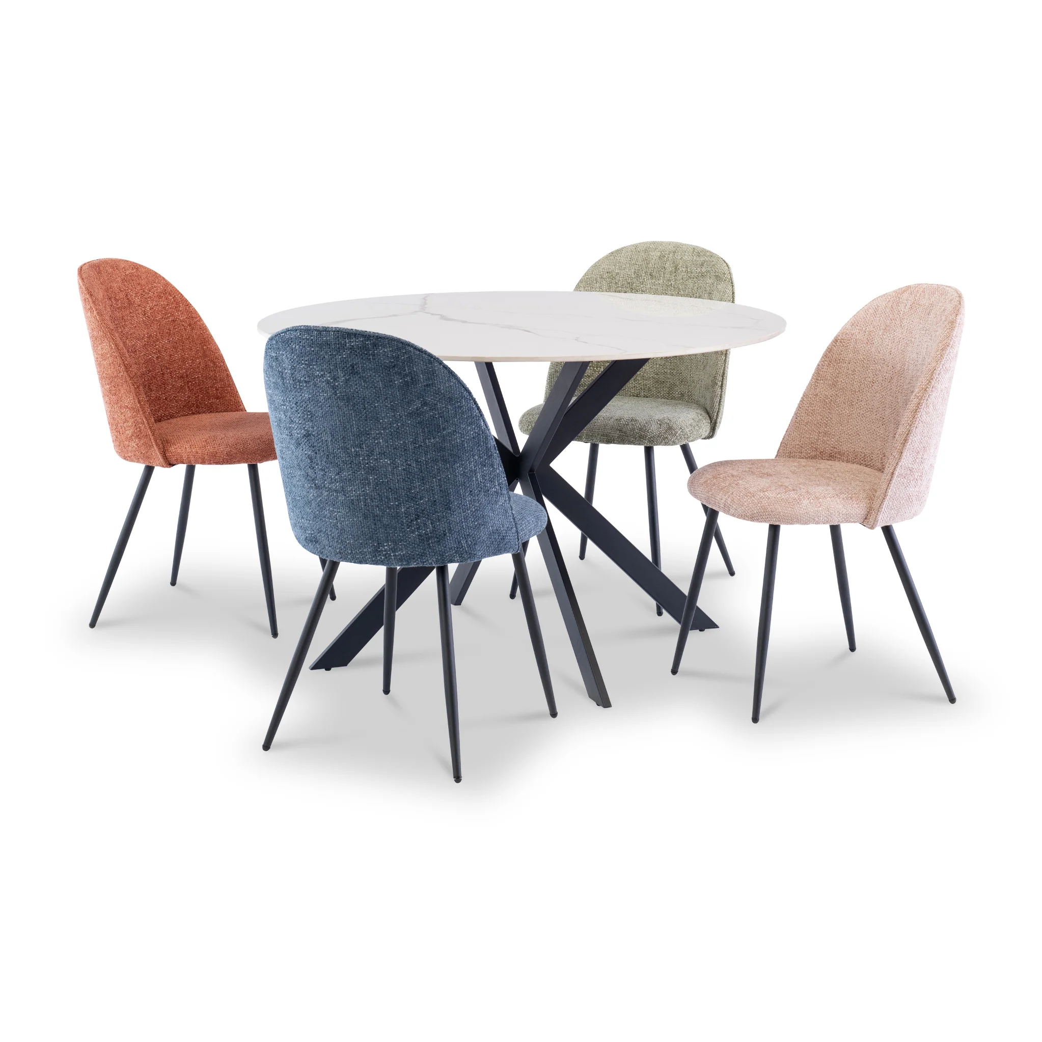 Alrik 120cm White Sintered Stone Round Dining Table - Image 5
