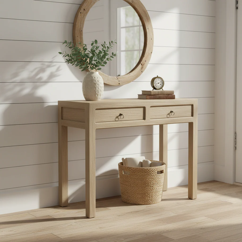 Amal Mango Wood 2 Drawer Console Table - Image 2