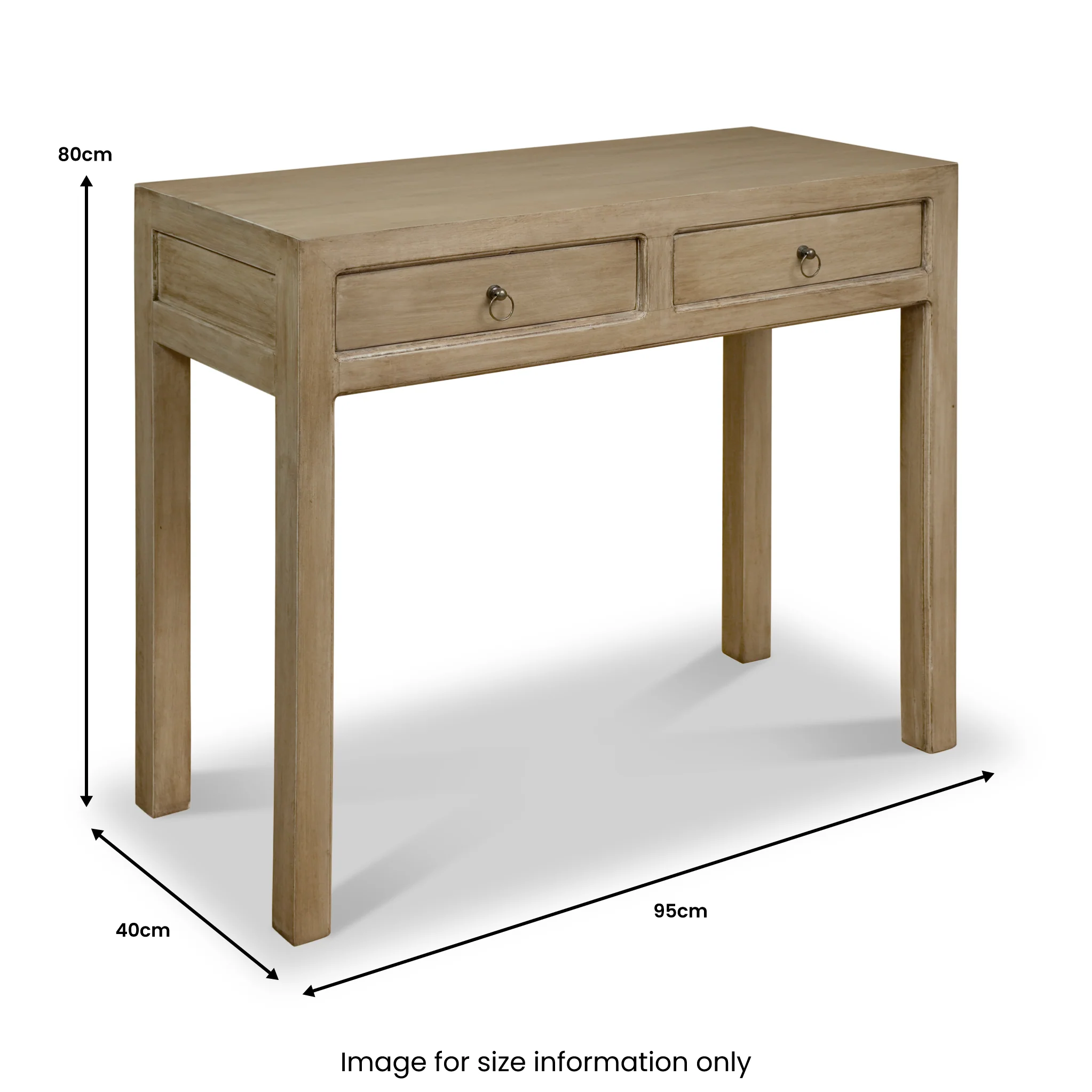 Amal Mango Wood 2 Drawer Console Table - Image 5