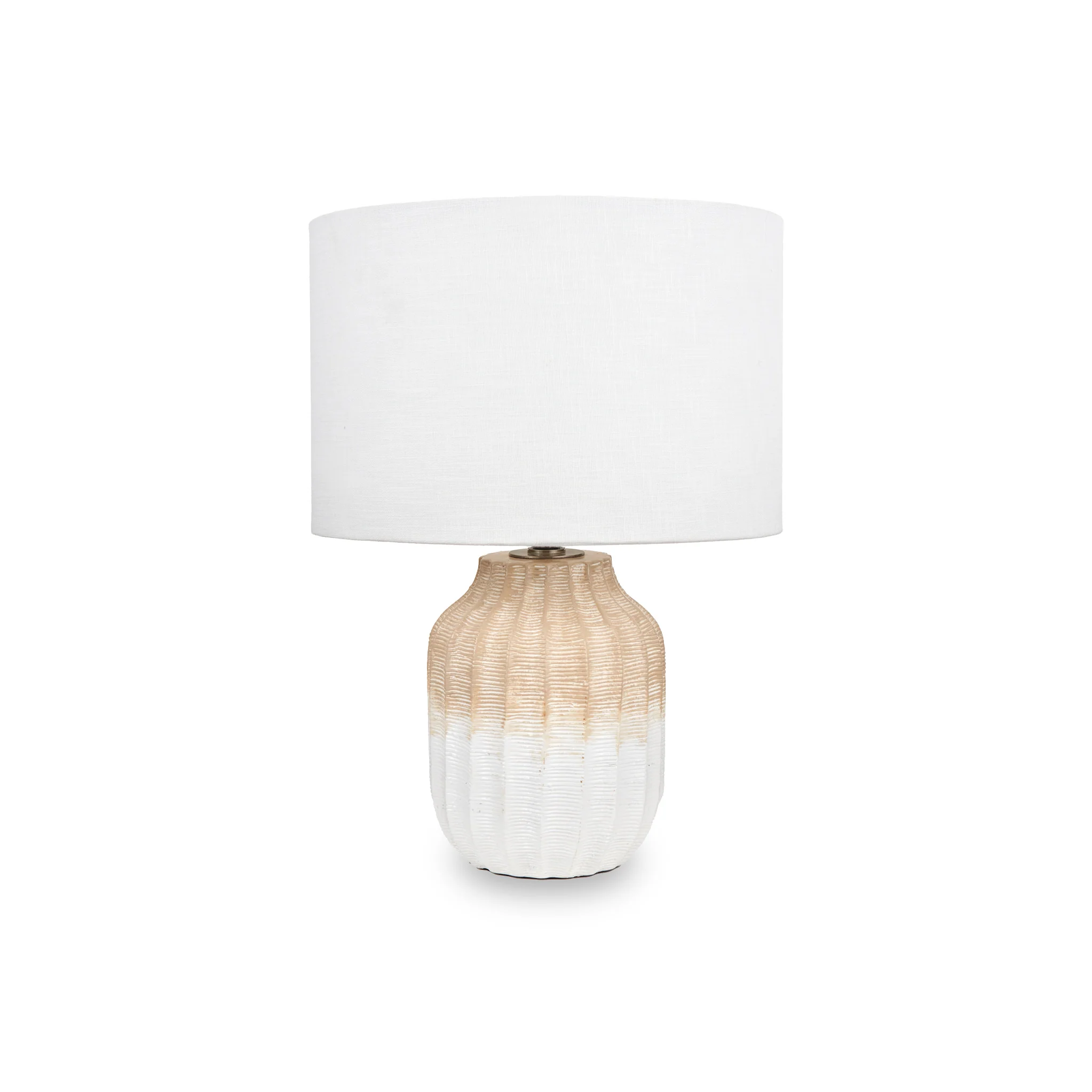 Amalia Natural Ombre Textured Stoneware Table Lamp - Image 3