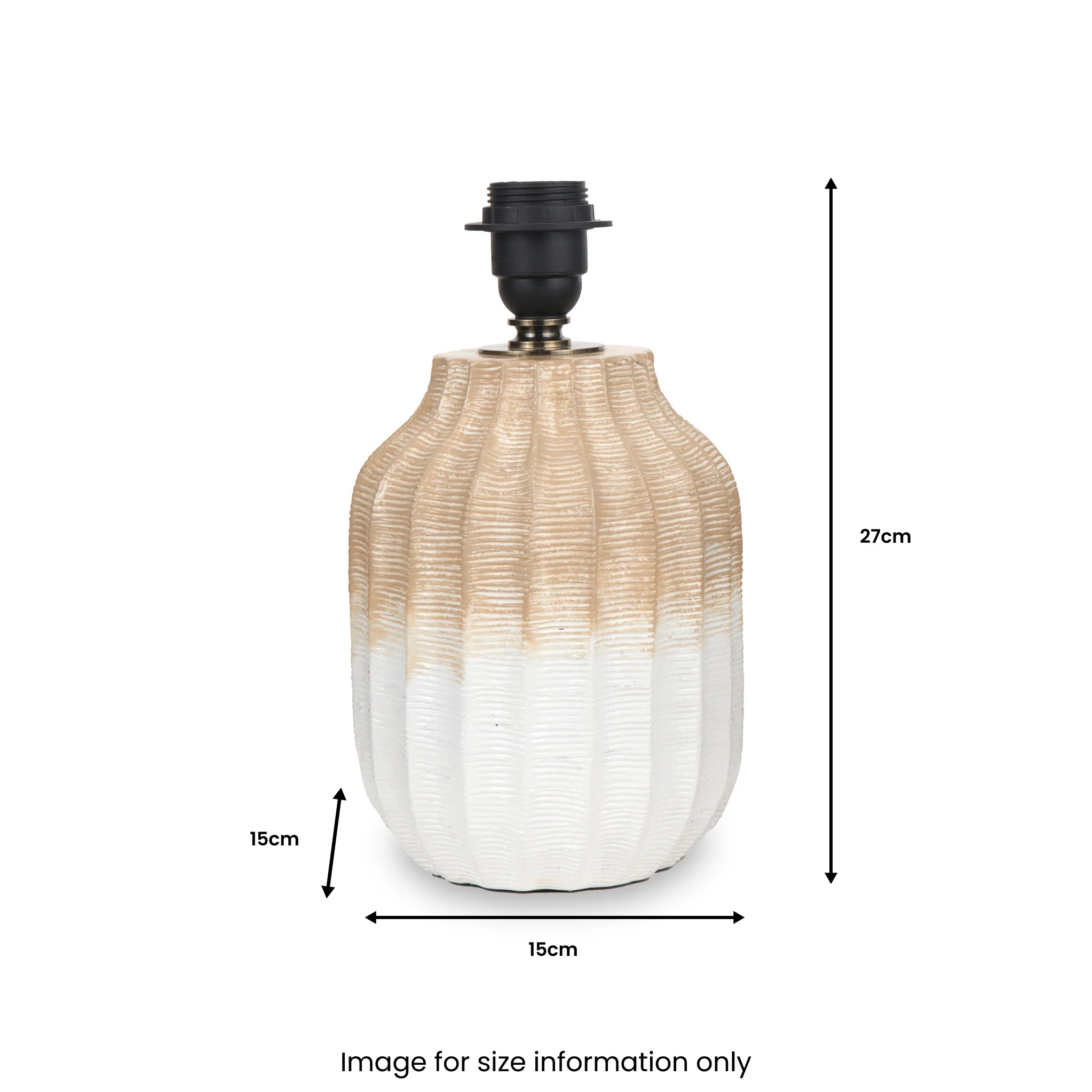 Amalia Natural Ombre Textured Stoneware Table Lamp - Image 7