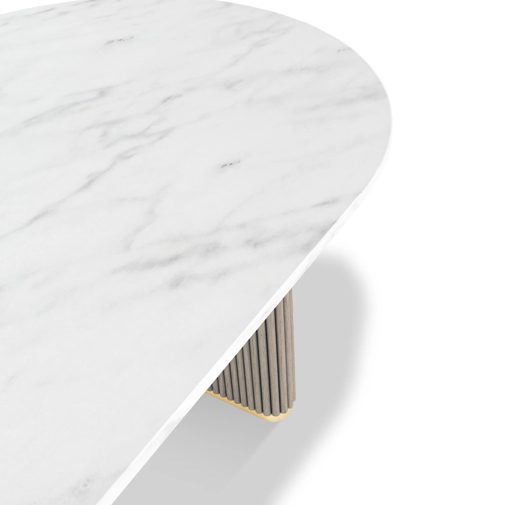 Amelie Grey 180cm Fluted Marble Oval Dining Table - Image 5
