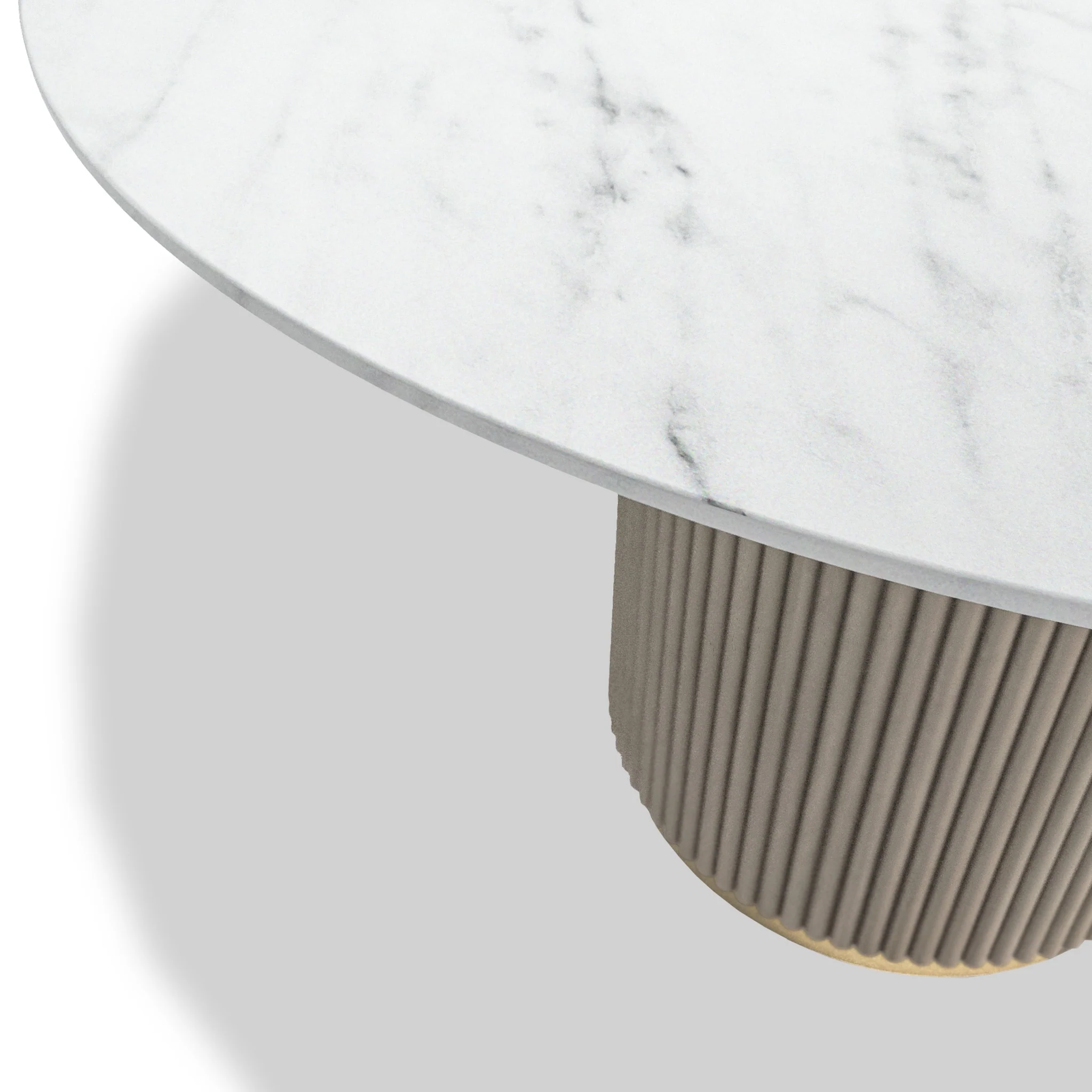 Amelie Grey 120cm Fluted Round Dining Table - Image 3