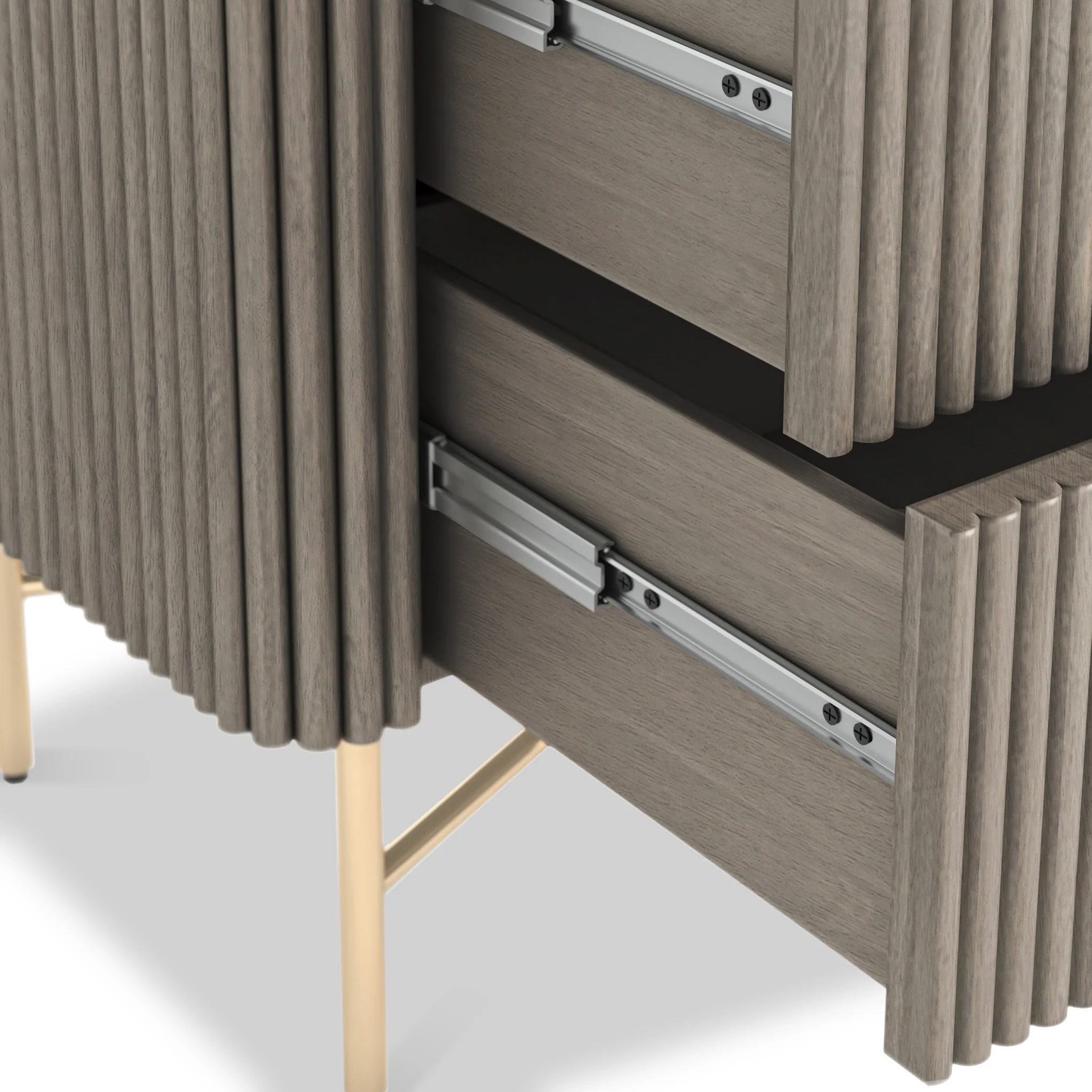Amelie Grey Fluted 5 Drawer Chest - Image 4